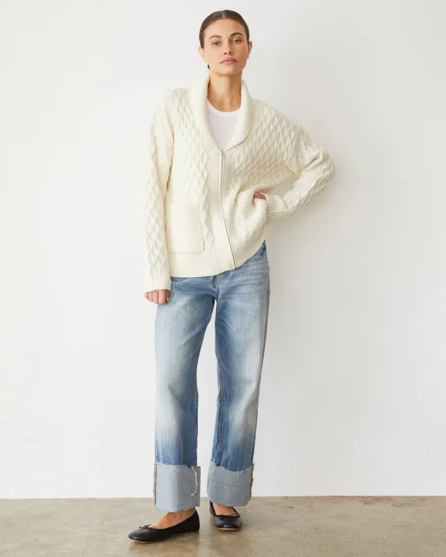 Cable Knit Zip Cardigan sold by Monrow