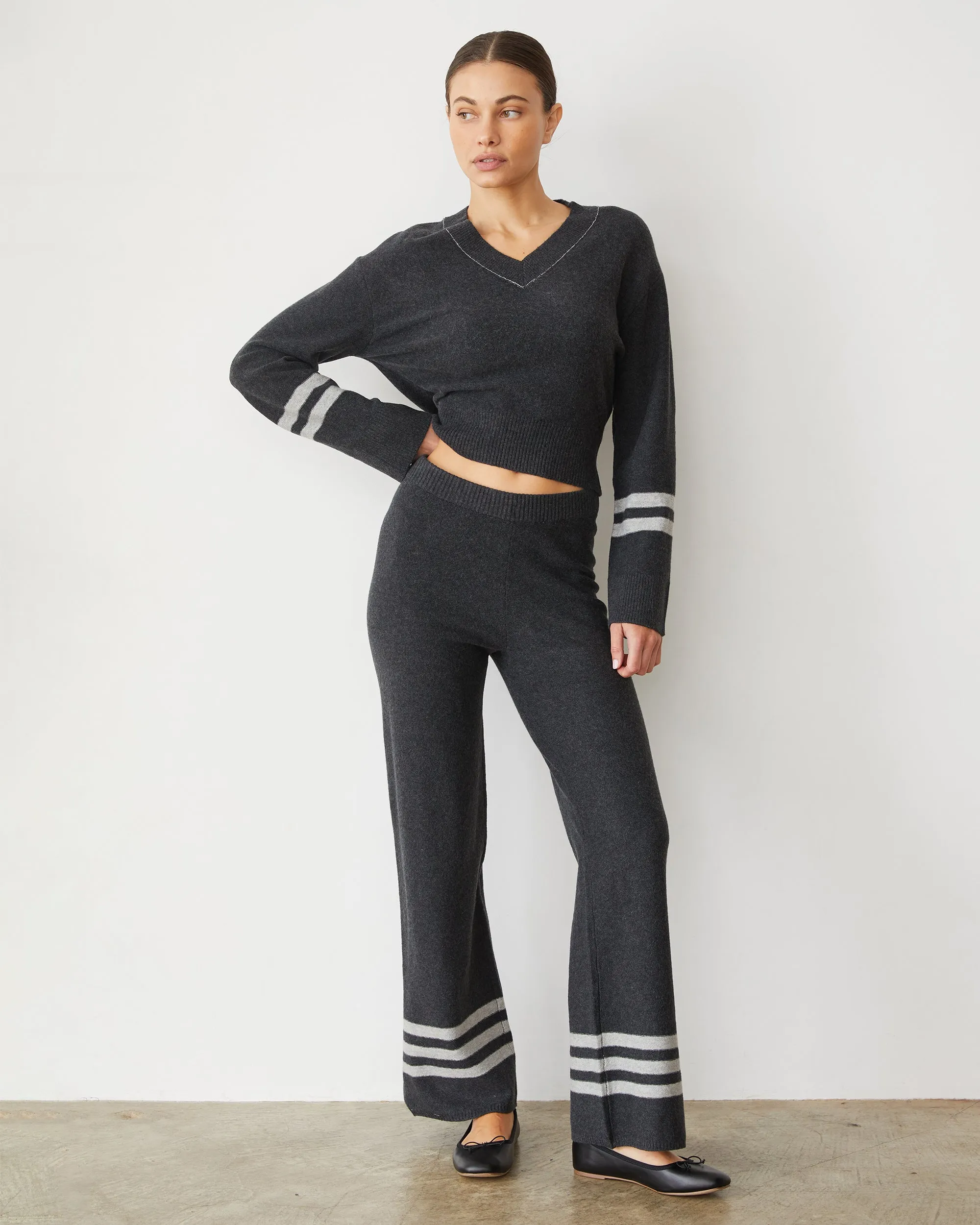 Plush Stripe Straight Leg Sweat sold by Monrow product image thumbnail 2