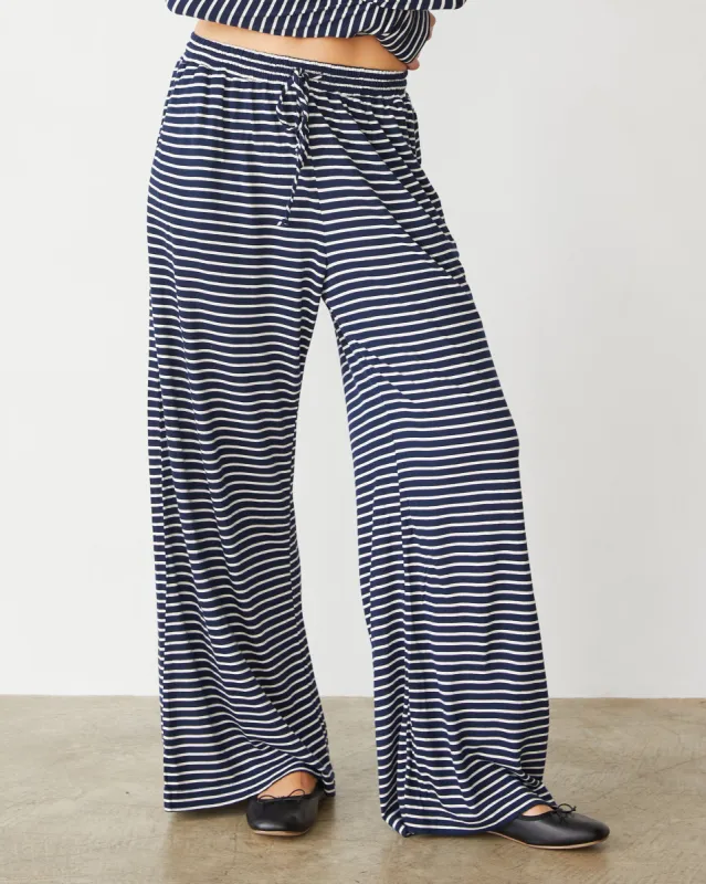 Stripe Jersey Wide Leg Pant sold by Monrow