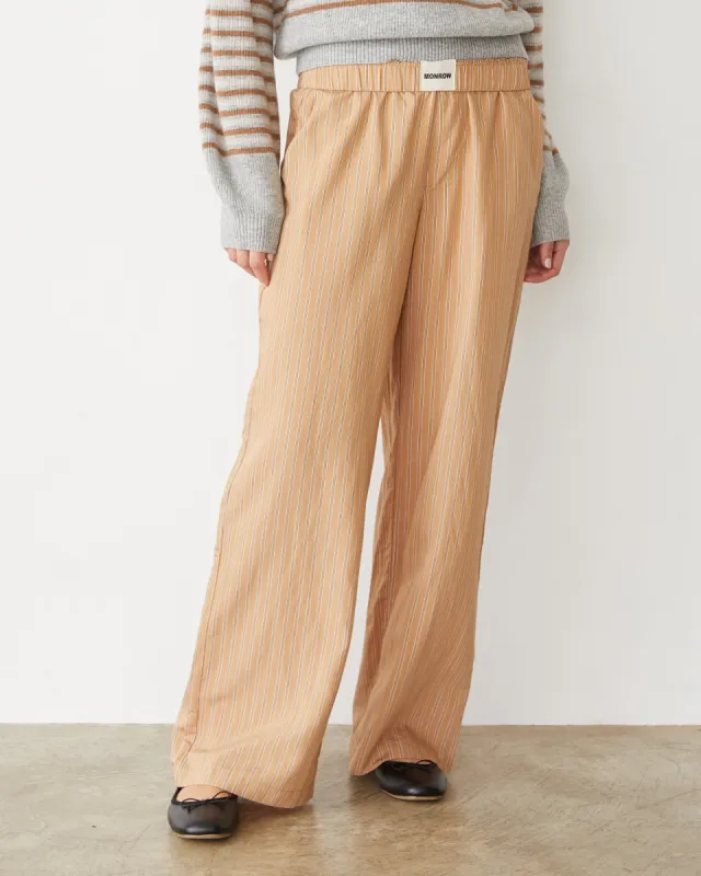 Stripe Poplin Boxer Pants sold by Monrow