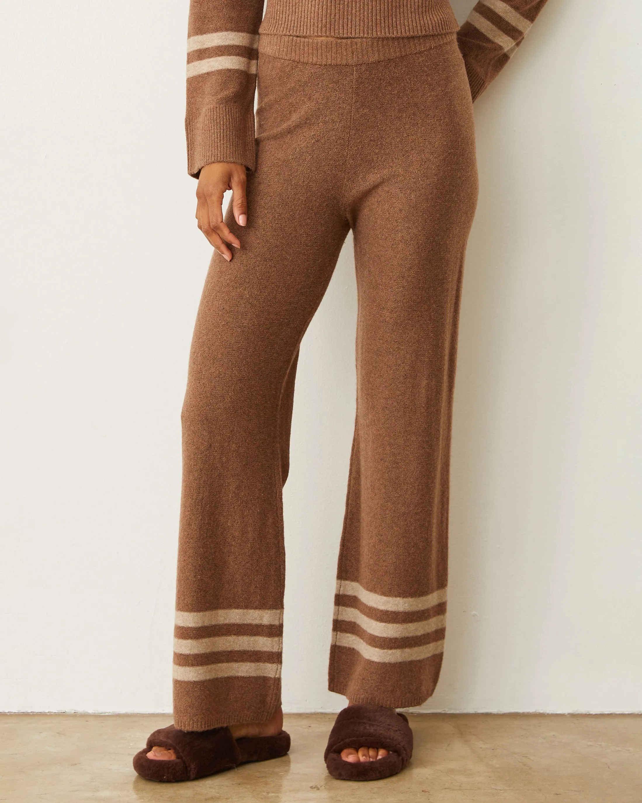 Plush Stripe Straight Leg Sweat sold by Monrow