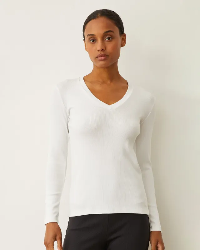 Supimaluxe Rib Long Sleeve V Neck sold by Monrow