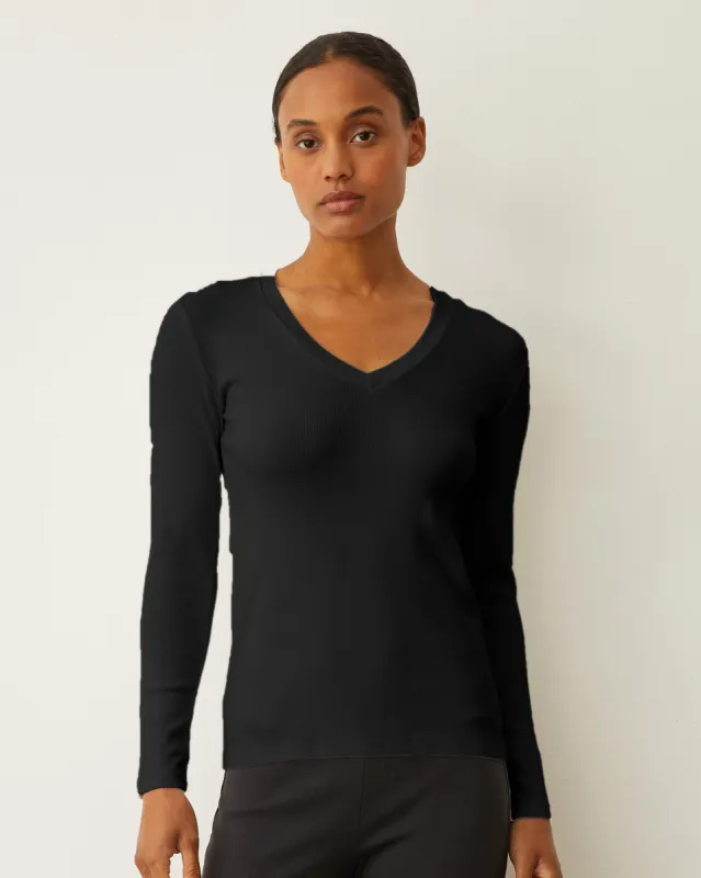 Supimaluxe Rib Long Sleeve V Neck sold by Monrow
