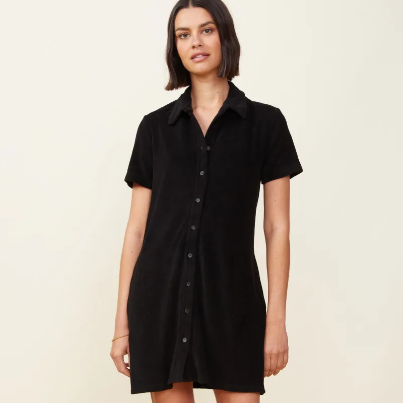 Terry Cloth Shirt Dress sold by Monrow