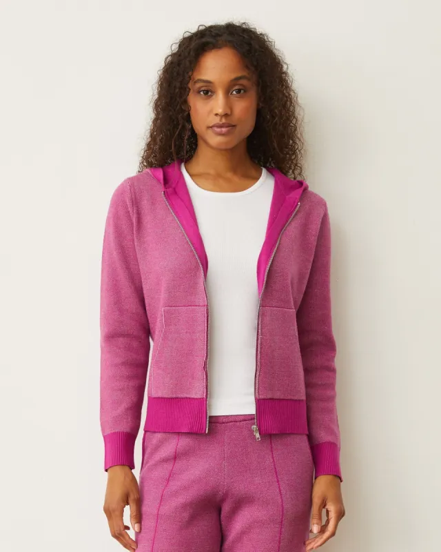 Soft Knit Two Tone Zip Up Hoody sold by Monrow
