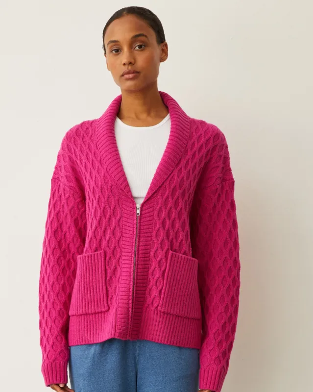 Cable Knit Zip Cardigan sold by Monrow