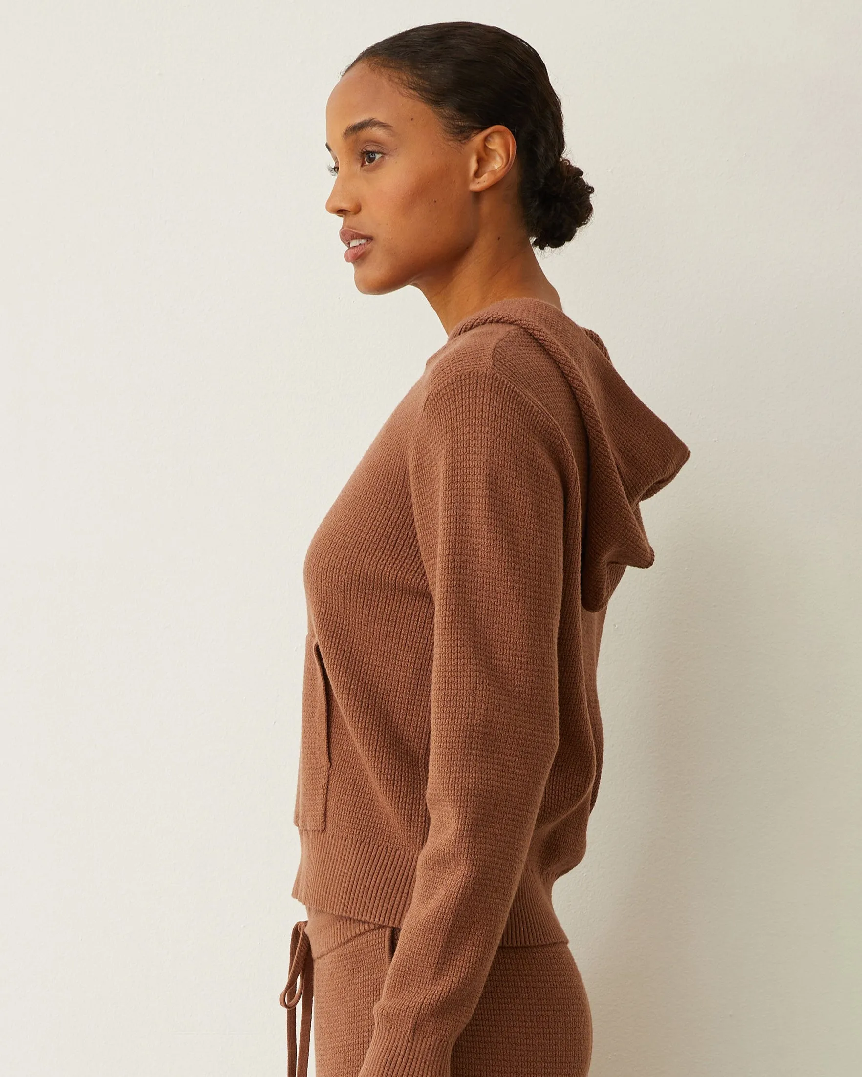 Soft Knit Waffle Kangaroo Pullover sold by Monrow product image thumbnail 2