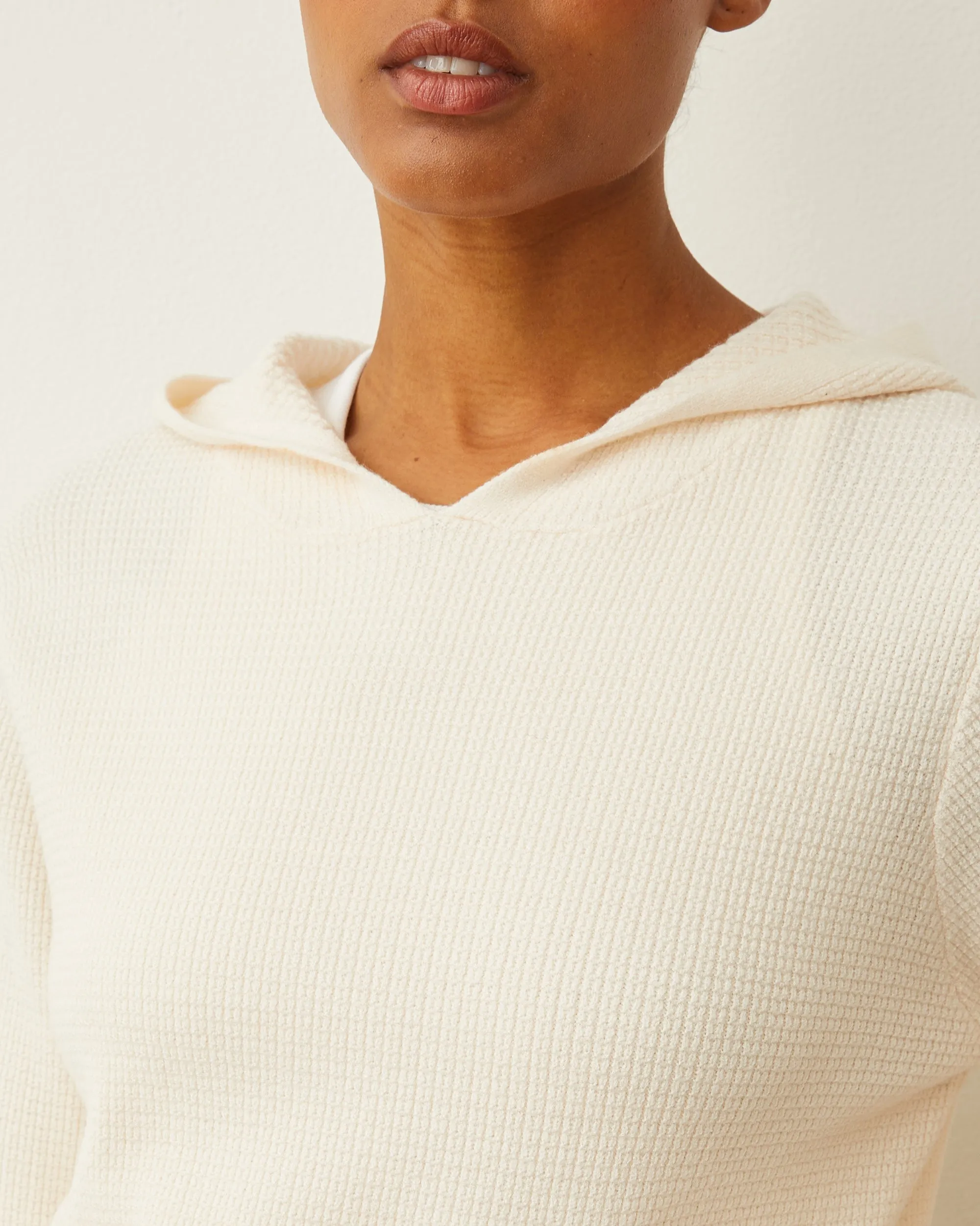 Soft Knit Waffle Kangaroo Pullover sold by Monrow product image thumbnail 3