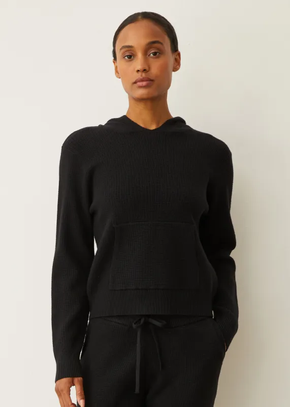 Soft Knit Waffle Kangaroo Pullover sold by Monrow