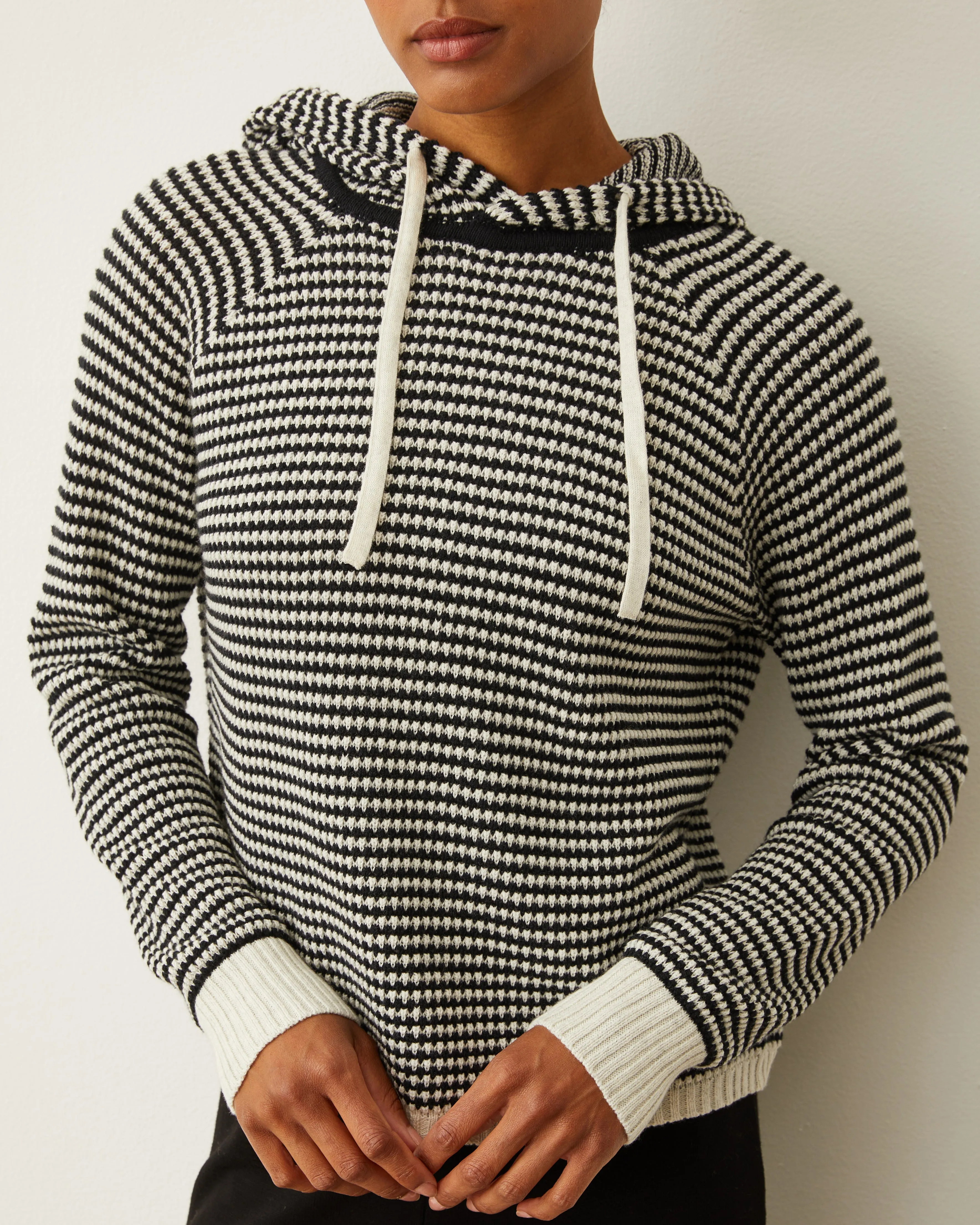 Cotton Cashmere Stripe Lounge Hoody sold by Monrow product image thumbnail 4