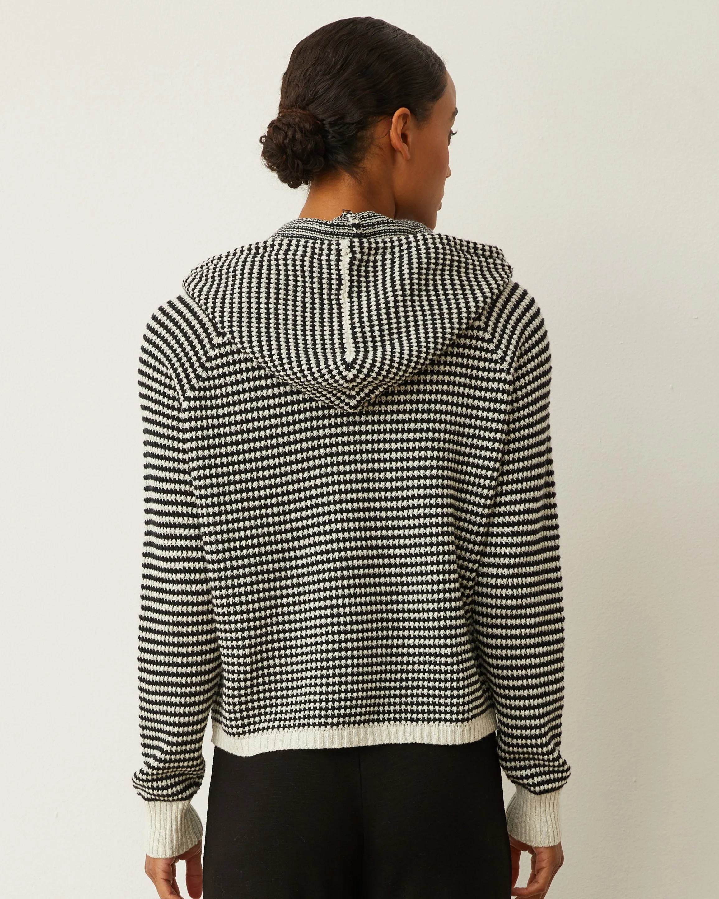 Cotton Cashmere Stripe Lounge Hoody sold by Monrow product image thumbnail 3