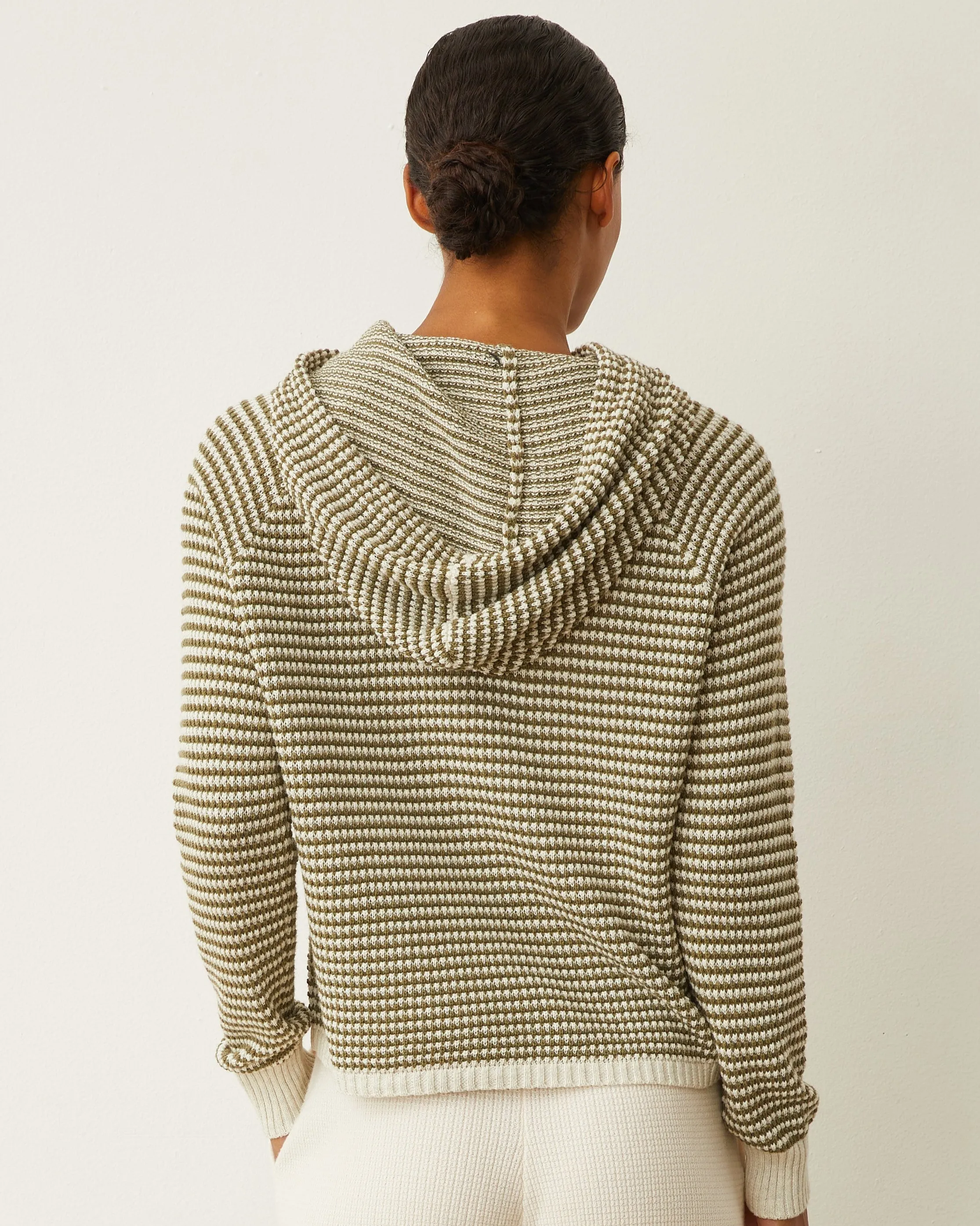 Cotton Cashmere Stripe Lounge Hoody sold by Monrow product image thumbnail 4