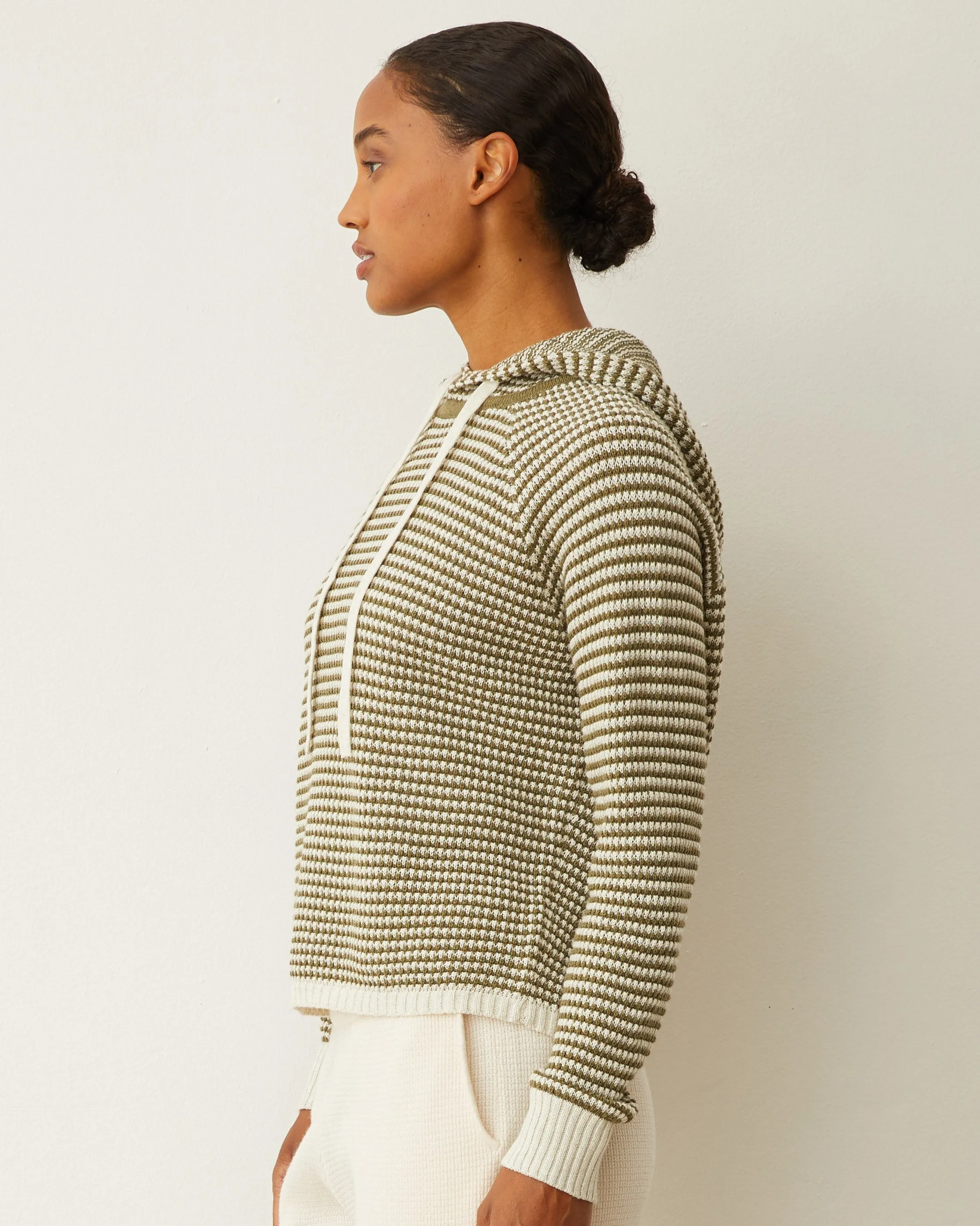 Cotton Cashmere Stripe Lounge Hoody sold by Monrow product image thumbnail 3