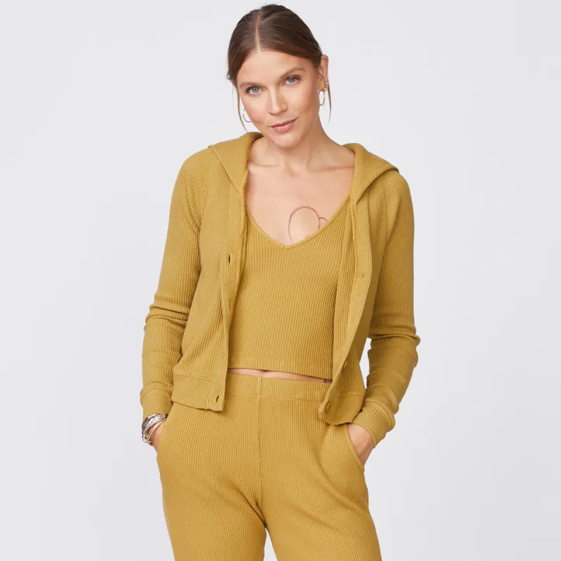 Brushed Rib Hooded Cardigan sold by Monrow