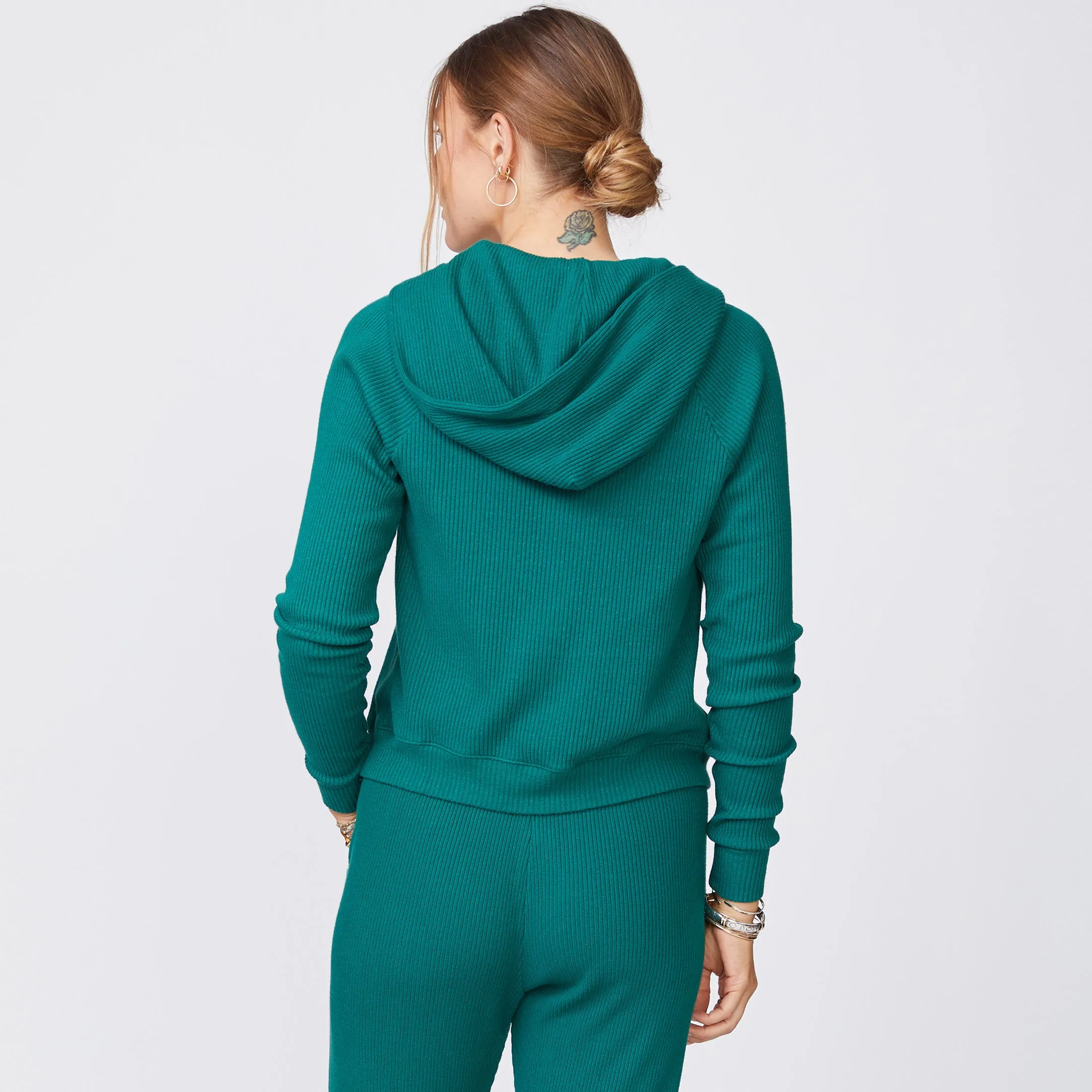 Brushed Rib Hooded Cardigan sold by Monrow product image thumbnail 4