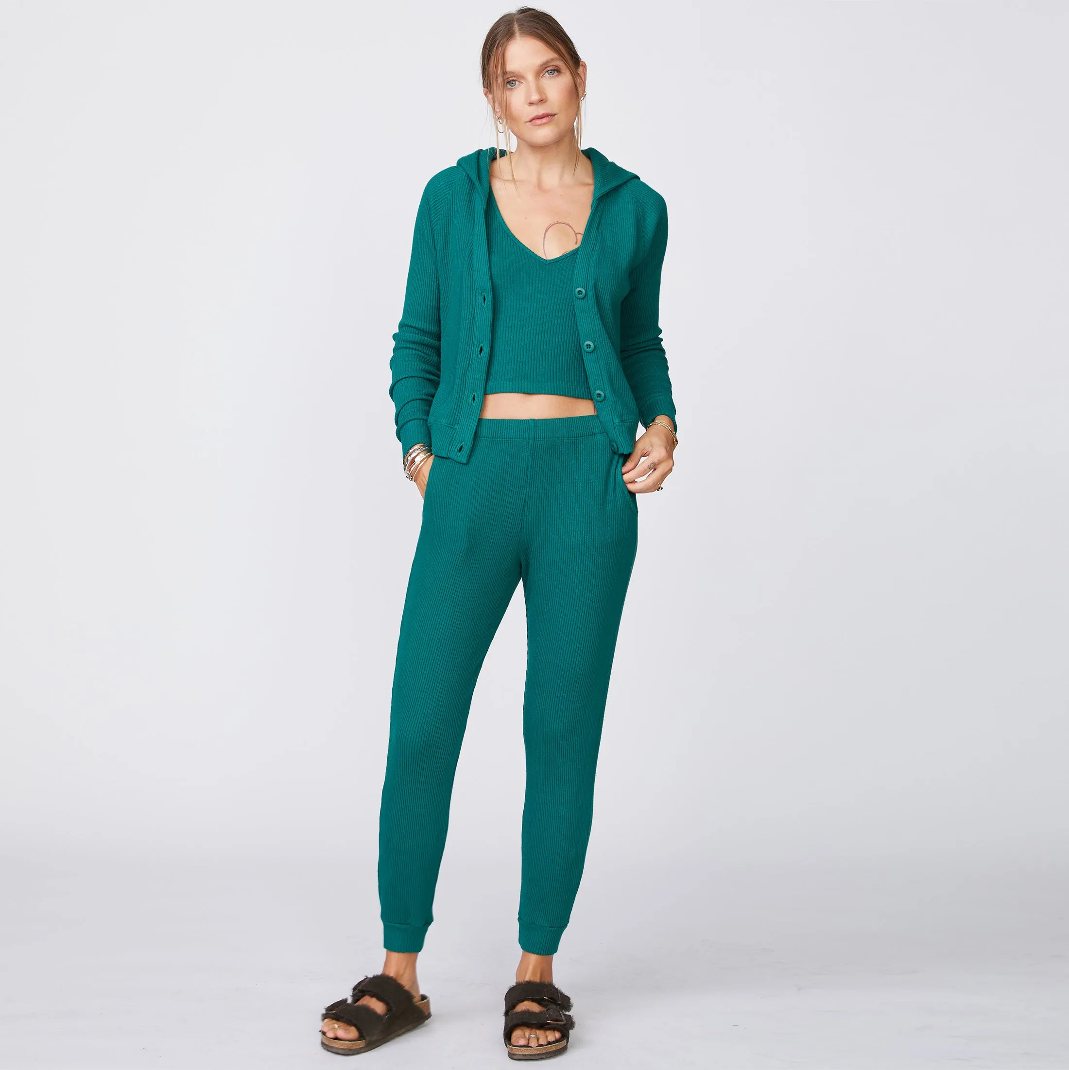 Brushed Rib Hooded Cardigan sold by Monrow product image thumbnail 2