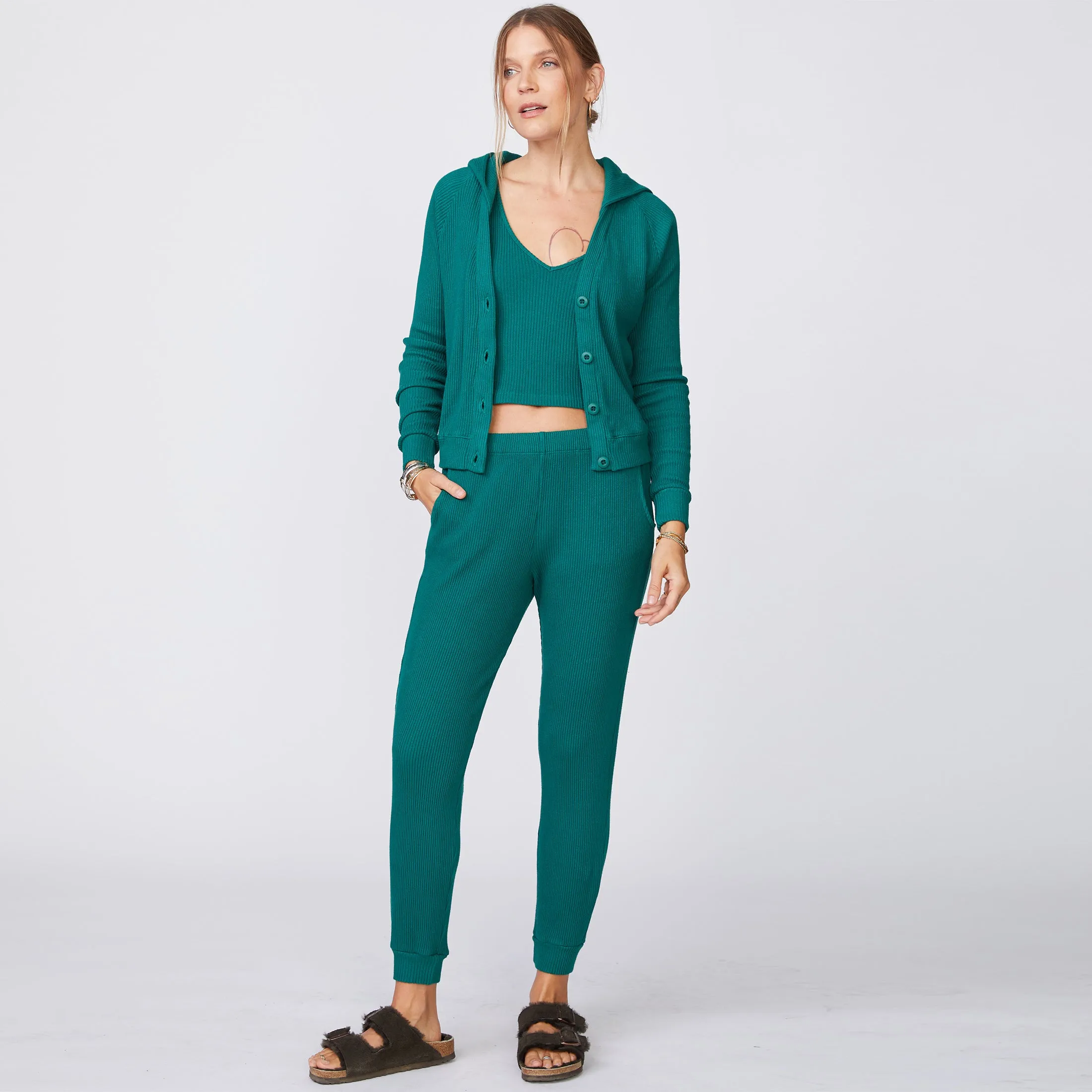 Brushed Rib Hooded Cardigan sold by Monrow