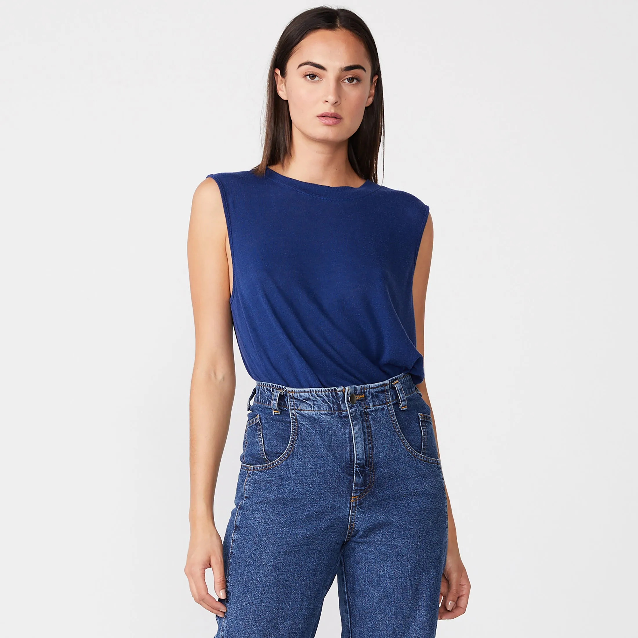 High Neck Muscle Tank sold by Monrow