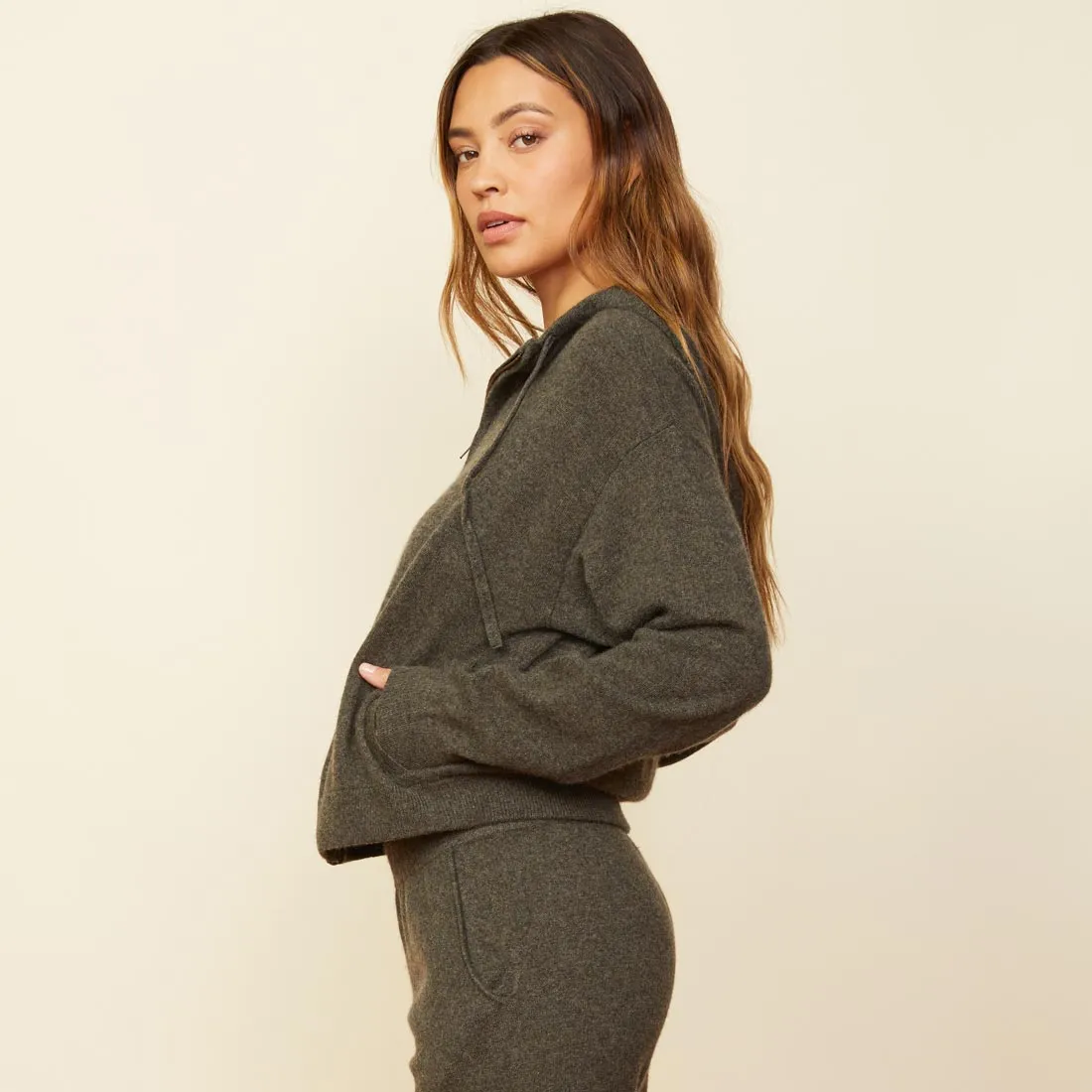 Cashmere Zip Up Hoody sold by Monrow product image thumbnail 3