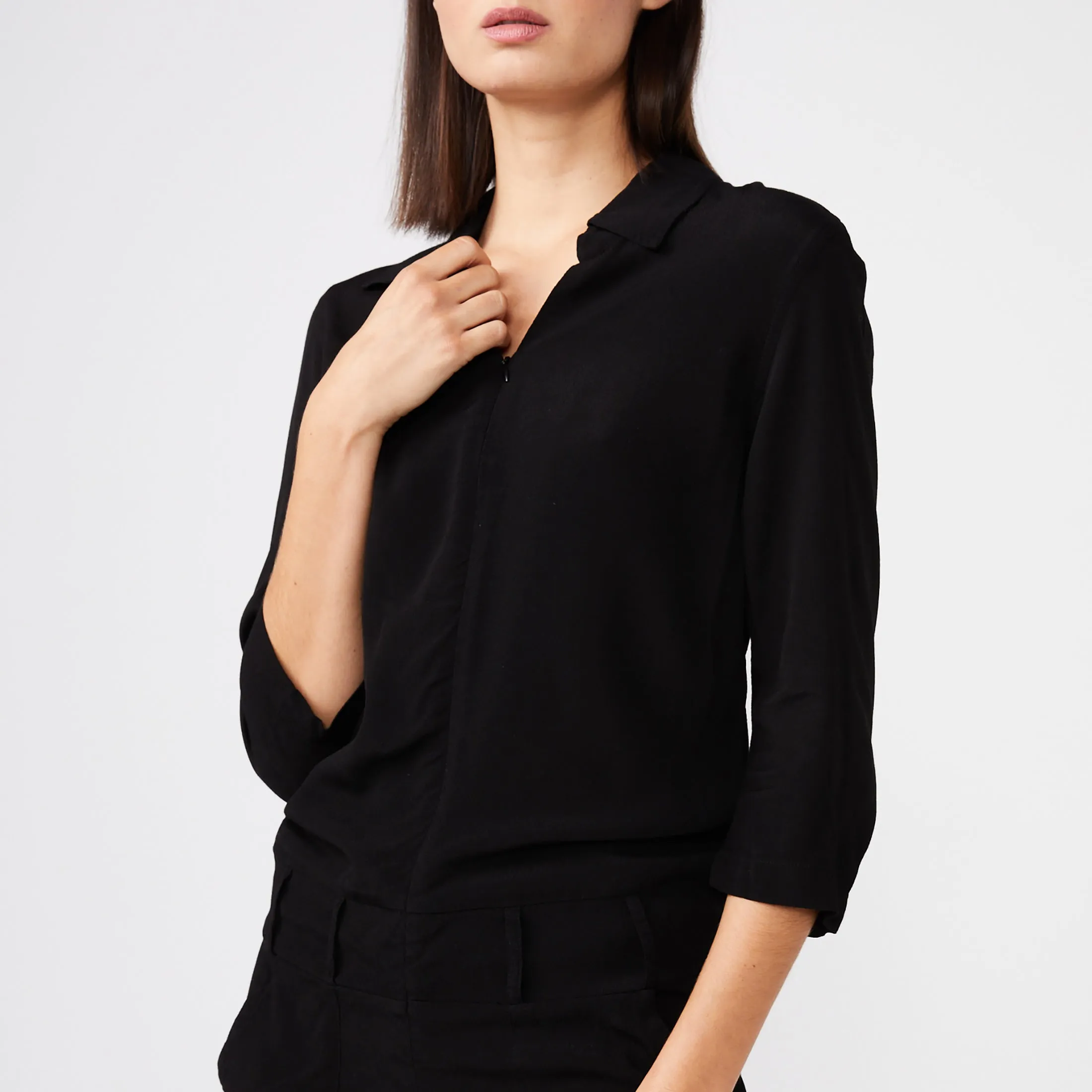 Crepe Zip Romper sold by Monrow product image thumbnail 3