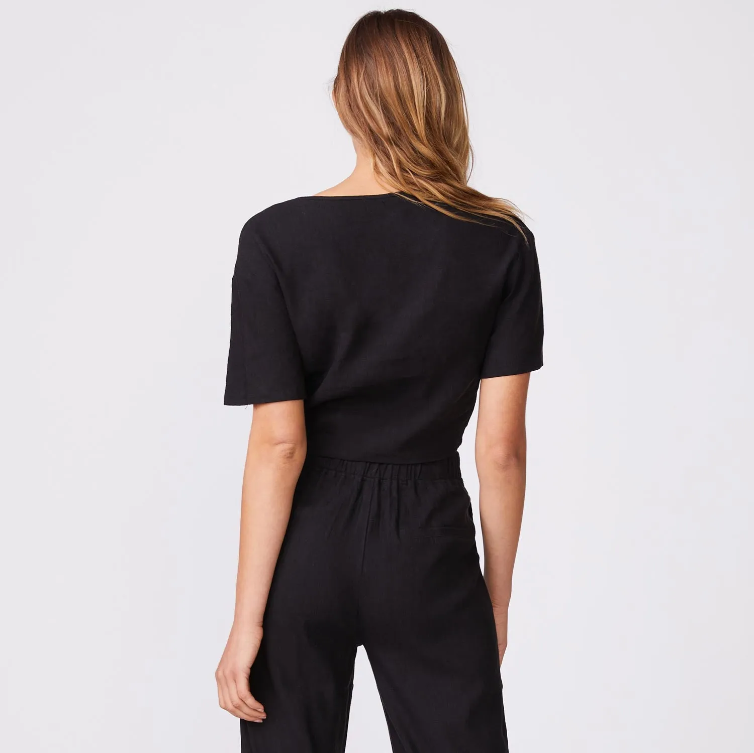 Linen Front Twist Top sold by Monrow product image thumbnail 4