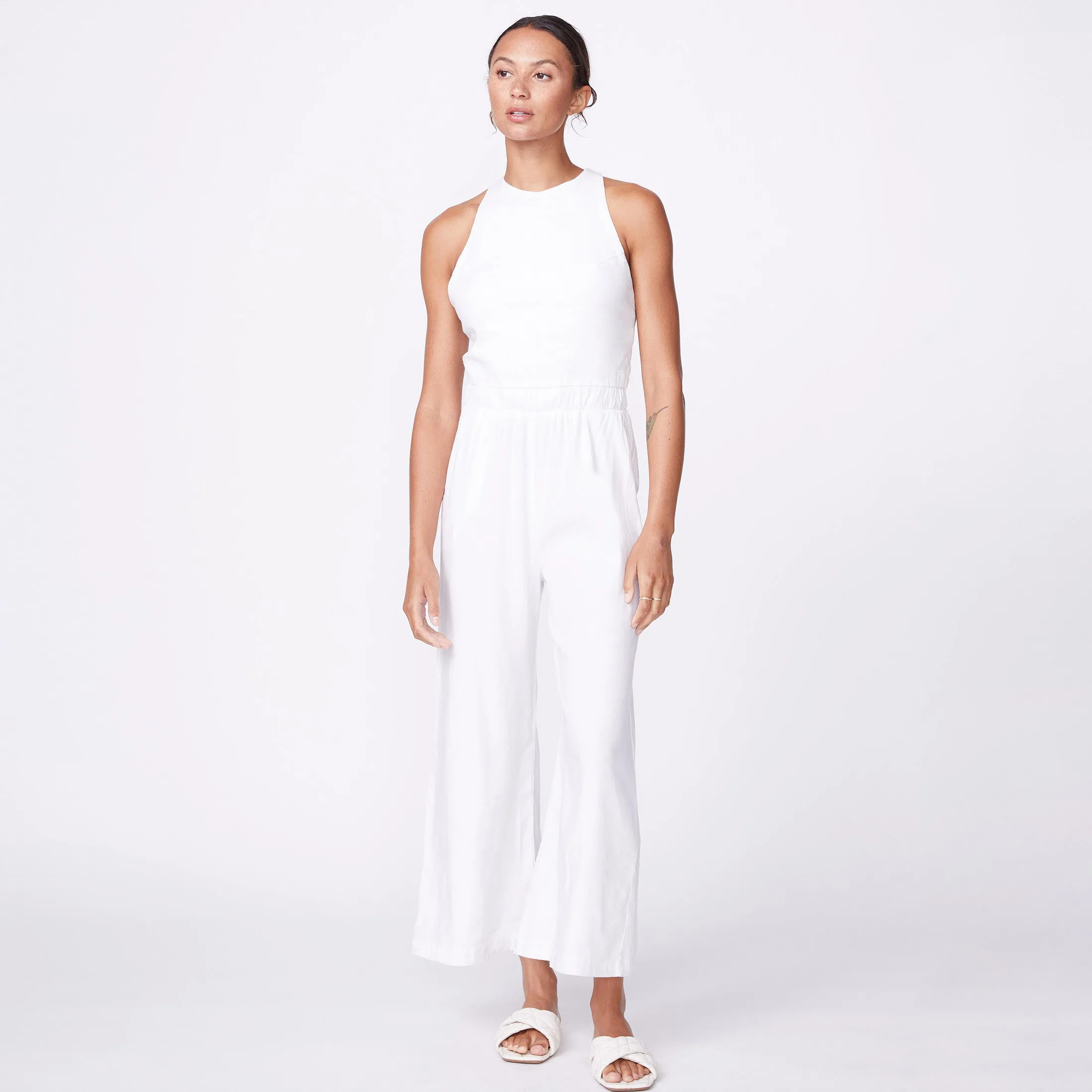 Linen Racer Jumpsuit sold by Monrow product image thumbnail 2
