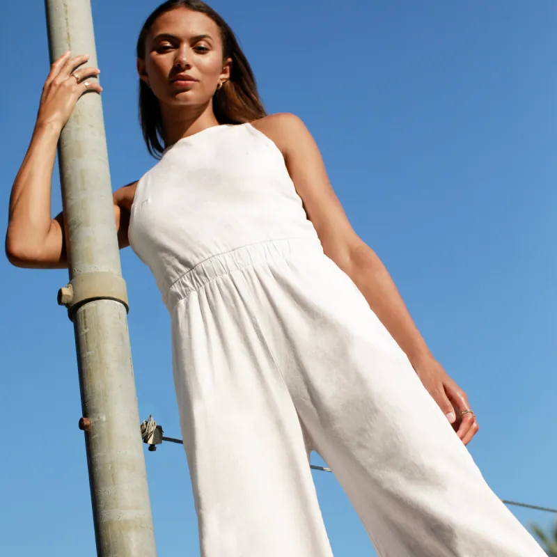Linen Racer Jumpsuit sold by Monrow