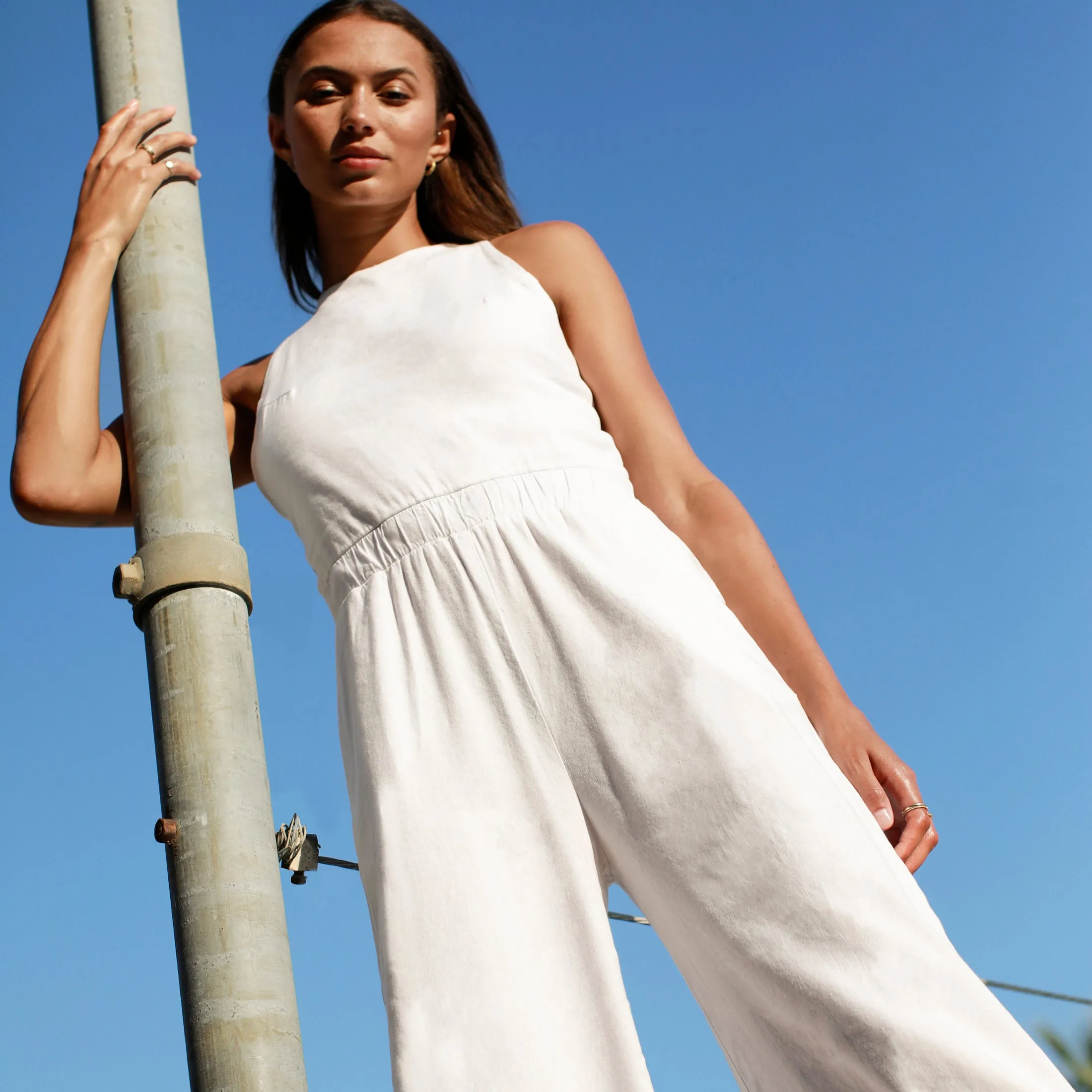 Linen Racer Jumpsuit sold by Monrow
