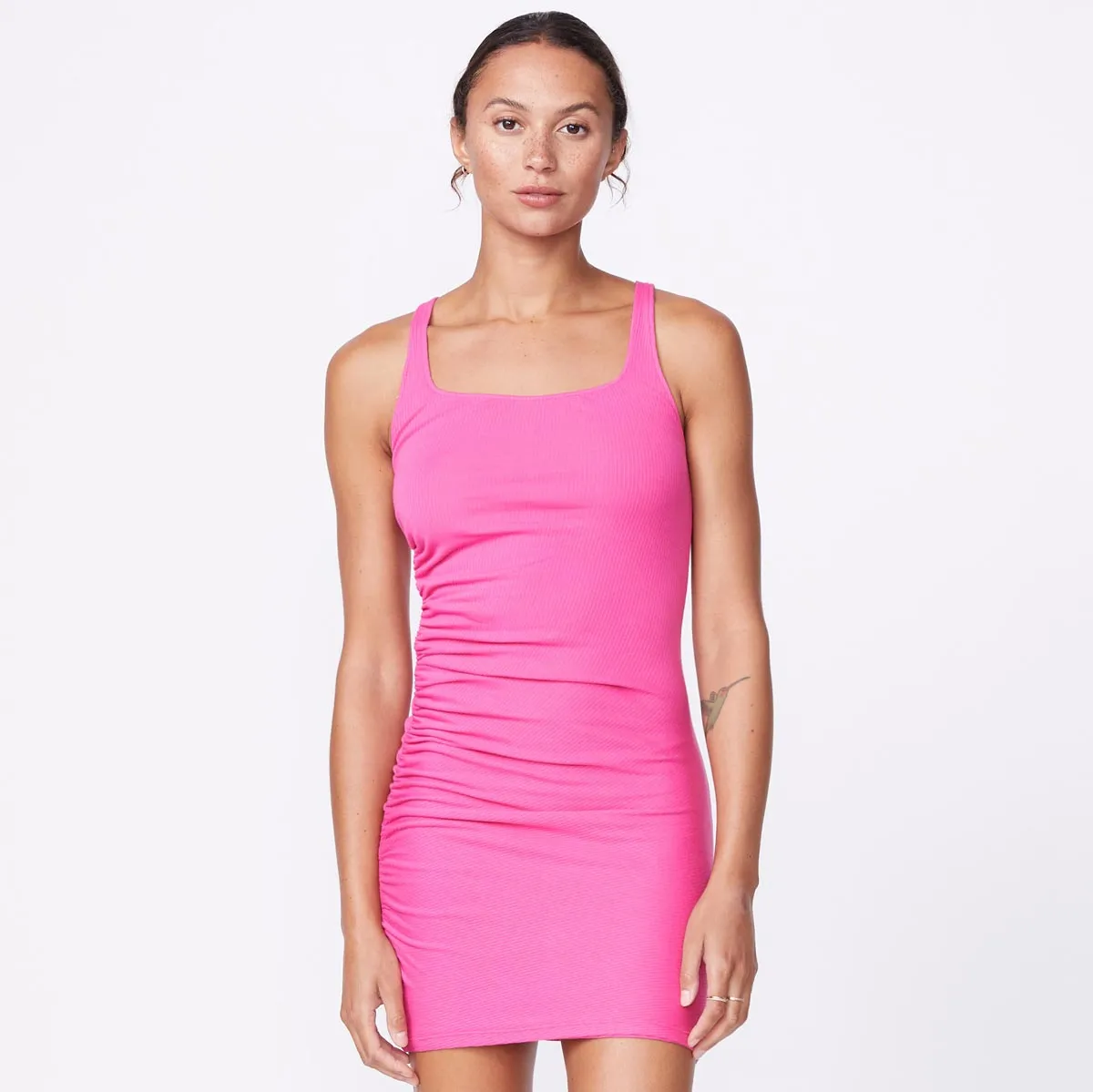 Rib Square Neck Mini Dress sold by Monrow