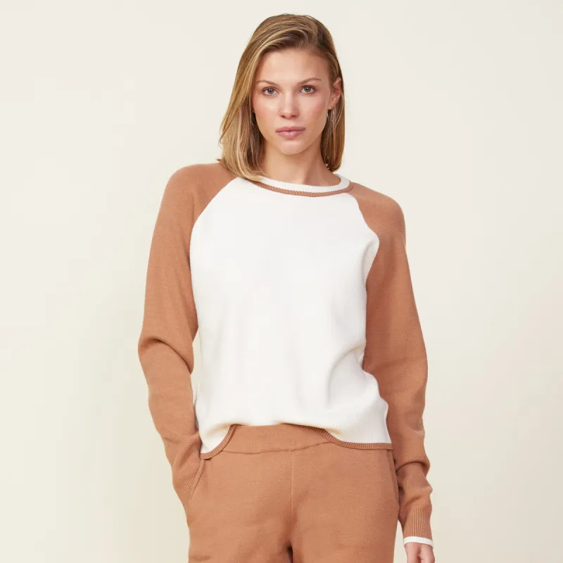 Soft Knit Colorblock Raglan Sweater sold by Monrow