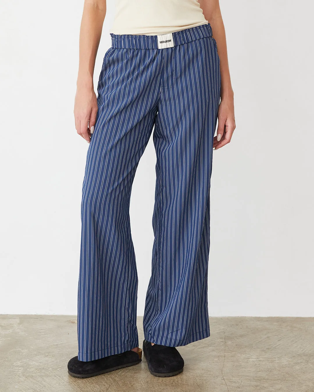 Stripe Poplin Boxer Pants sold by Monrow product image thumbnail 3
