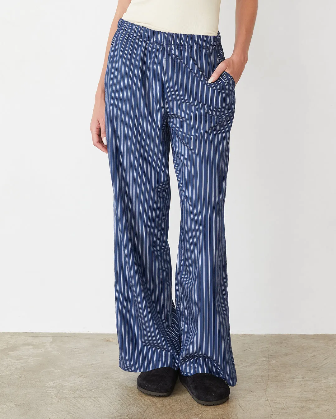 Stripe Poplin Boxer Pants sold by Monrow product image thumbnail 4