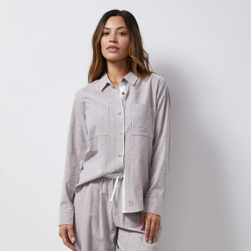 Stripe Poplin Relaxed Shirt sold by Monrow