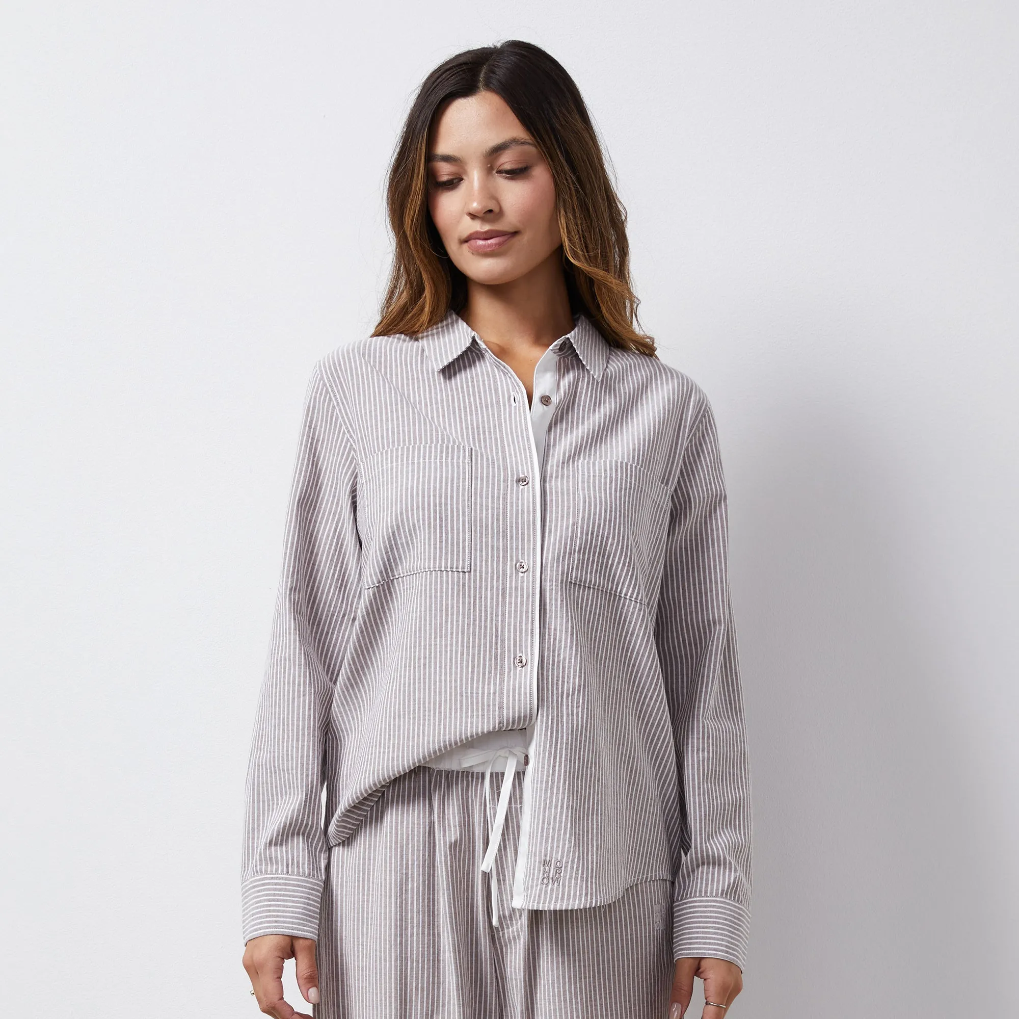 Stripe Poplin Relaxed Shirt sold by Monrow product image thumbnail 2