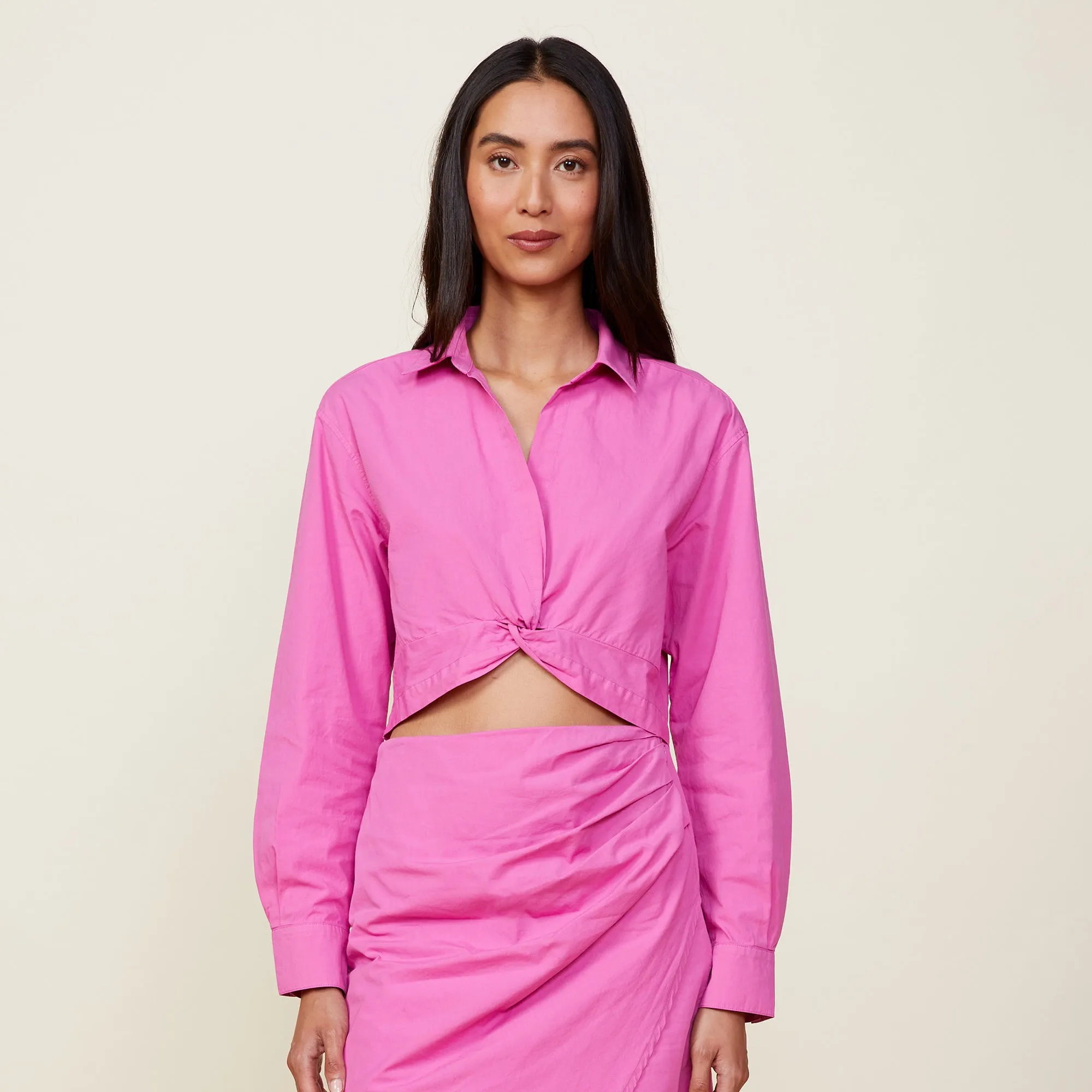 Poplin Front Twist Shirt sold by Monrow product image thumbnail 4