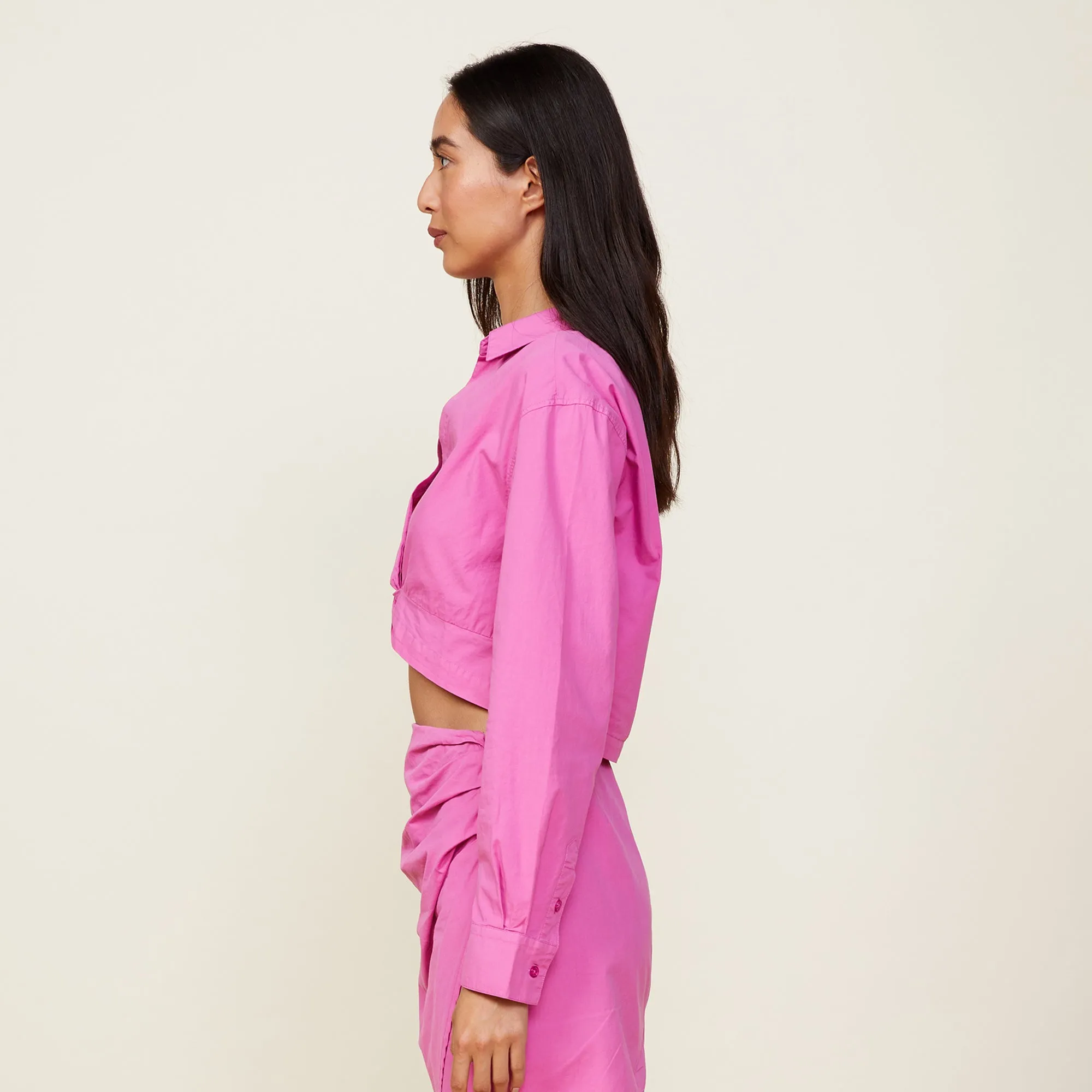 Poplin Front Twist Shirt sold by Monrow product image thumbnail 5