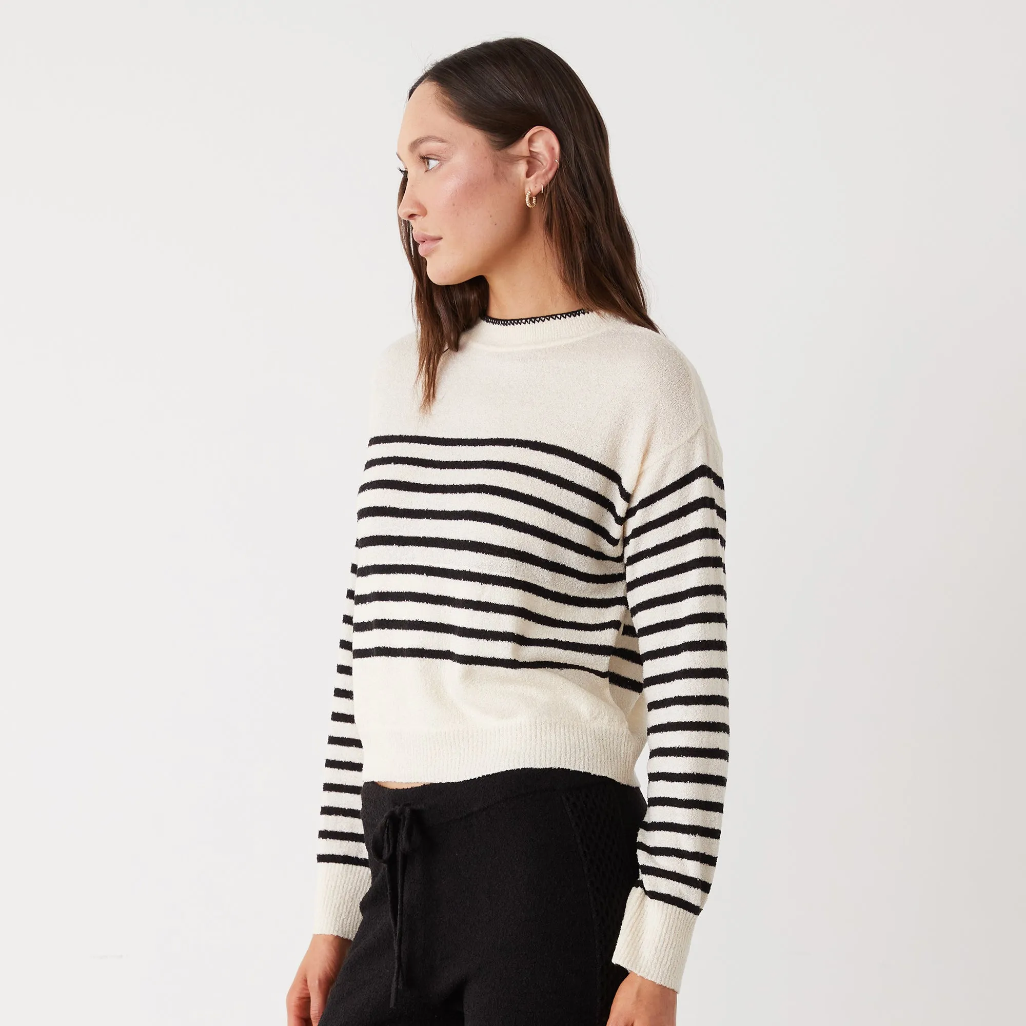 Boucle Knit Stripe Sweater sold by Monrow product image thumbnail 4