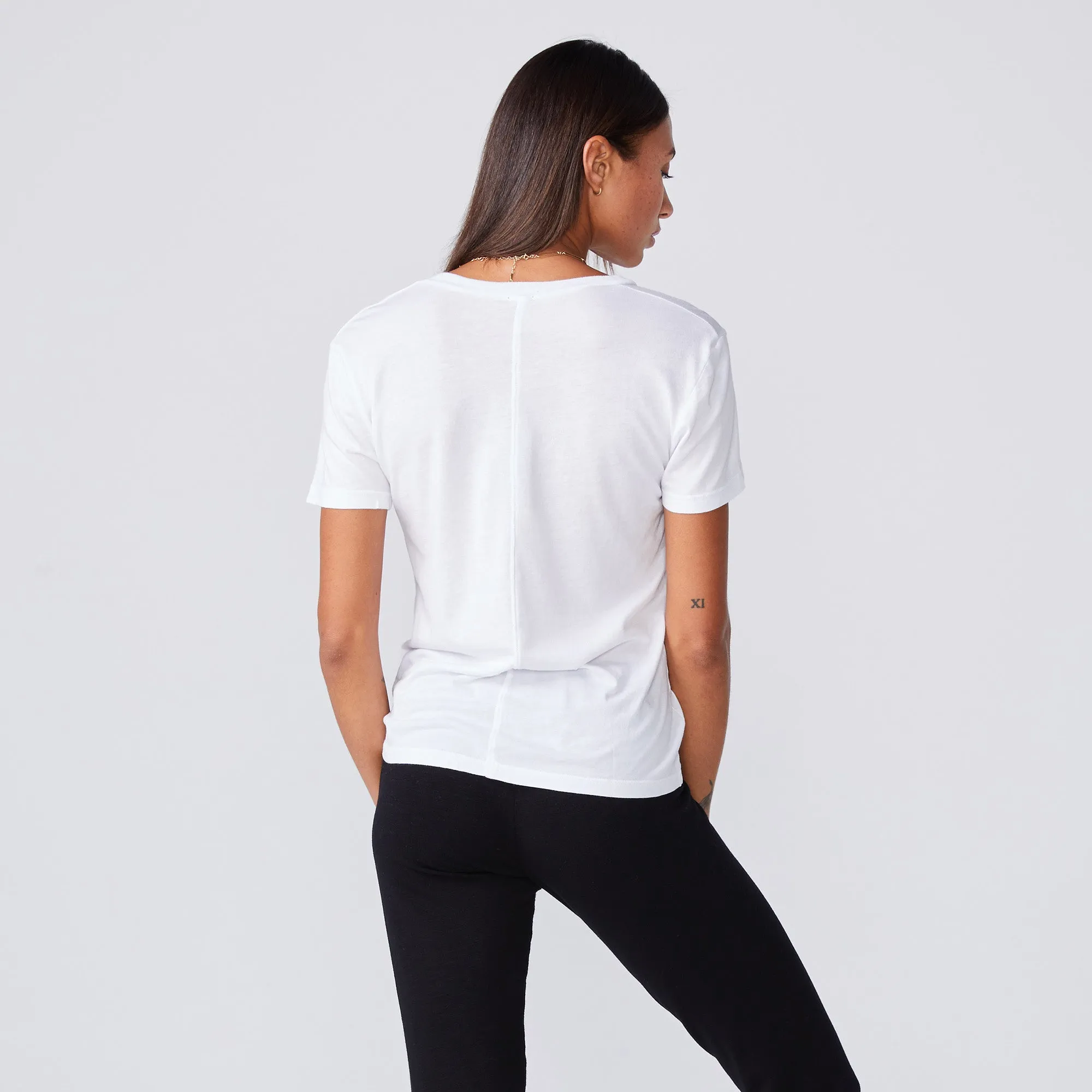 Cotton Modal Relaxed V Neck Tee sold by Monrow product image thumbnail 4