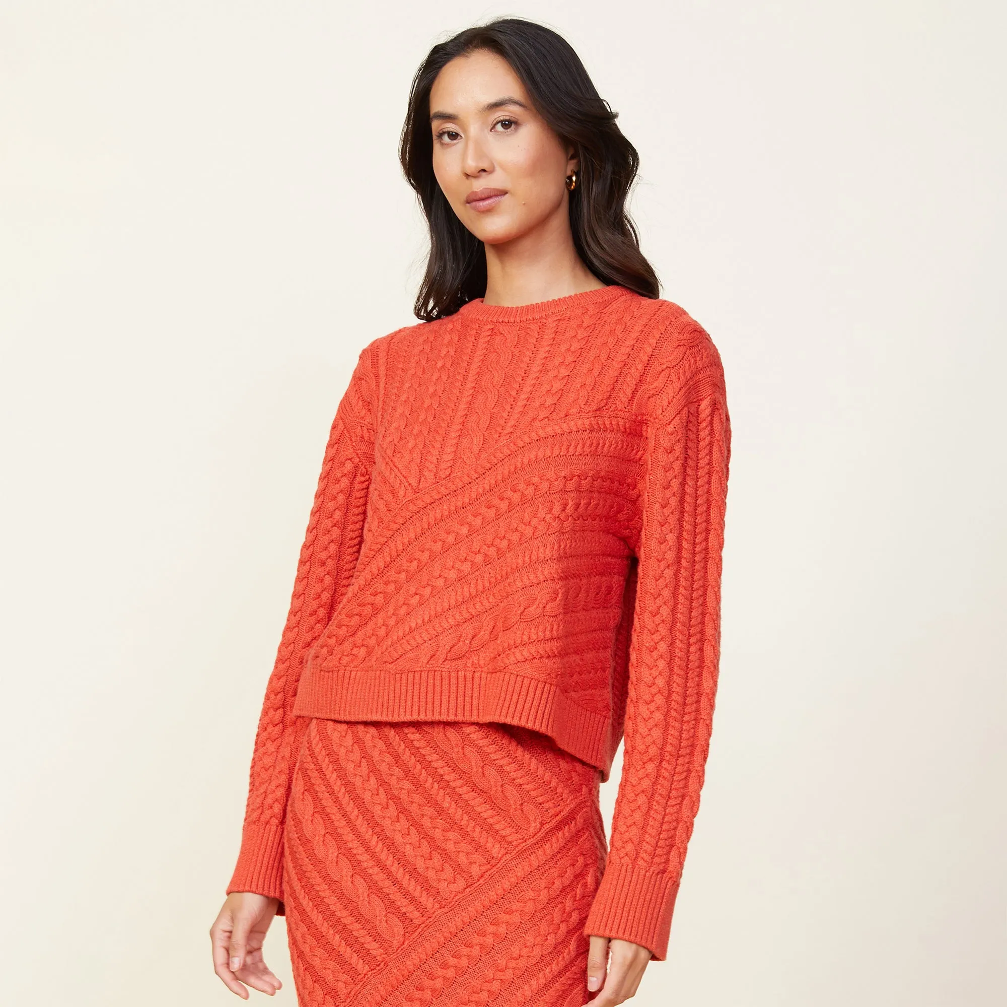 Merino Wool Cable Knit Sweater sold by Monrow