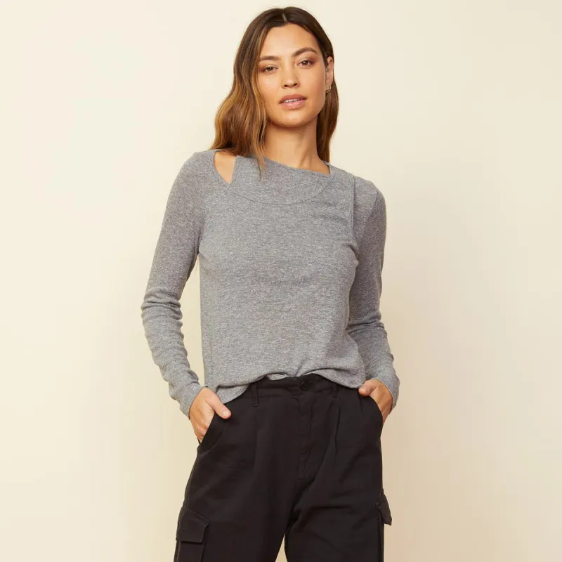 Asymmetric Long Sleeve Top sold by Monrow