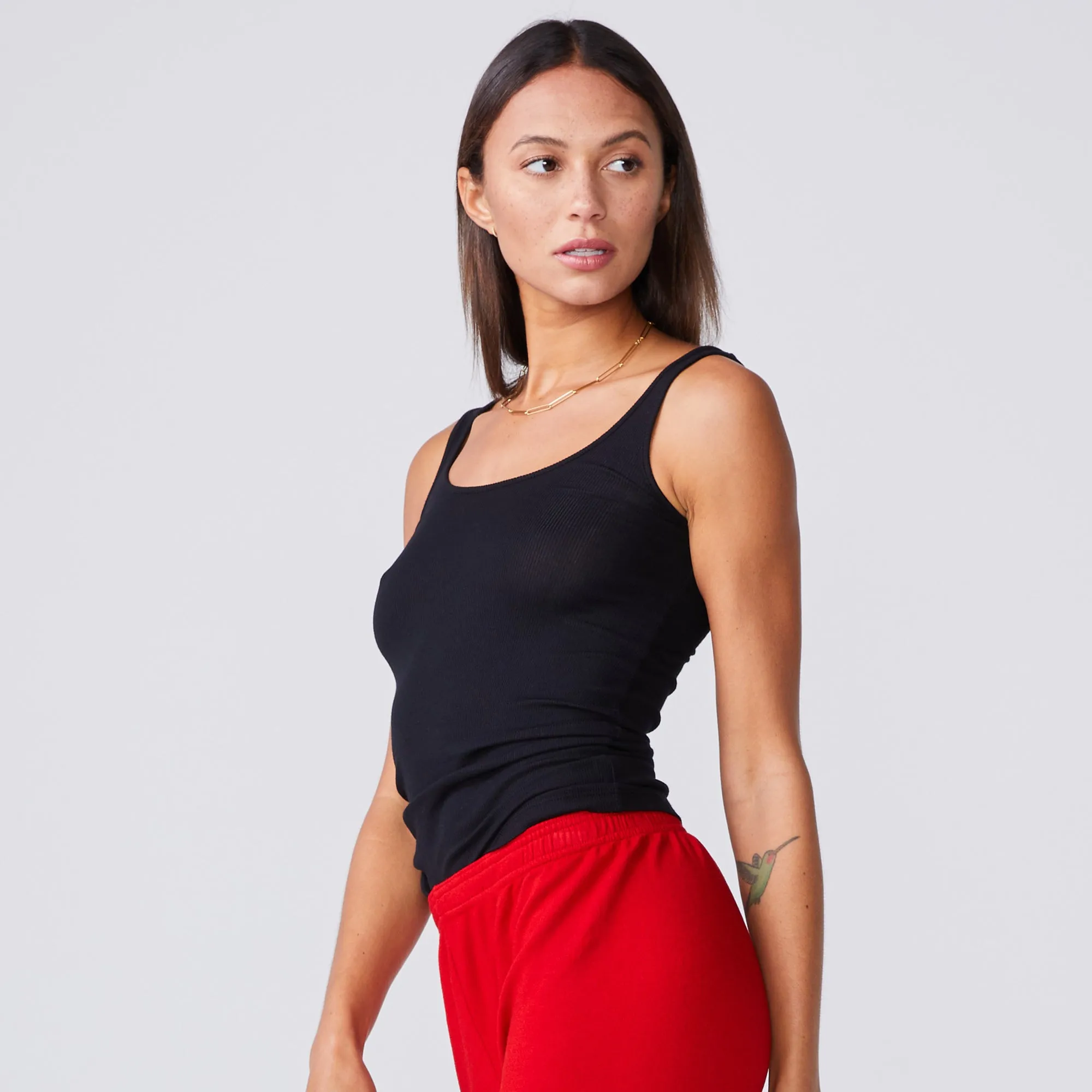 SupimaFine Rib Scoop Neck Tank sold by Monrow product image thumbnail 4
