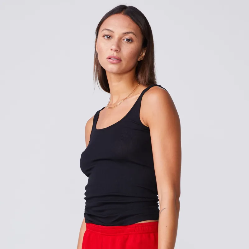 Supimafine Rib Scoop Neck Tank sold by Monrow