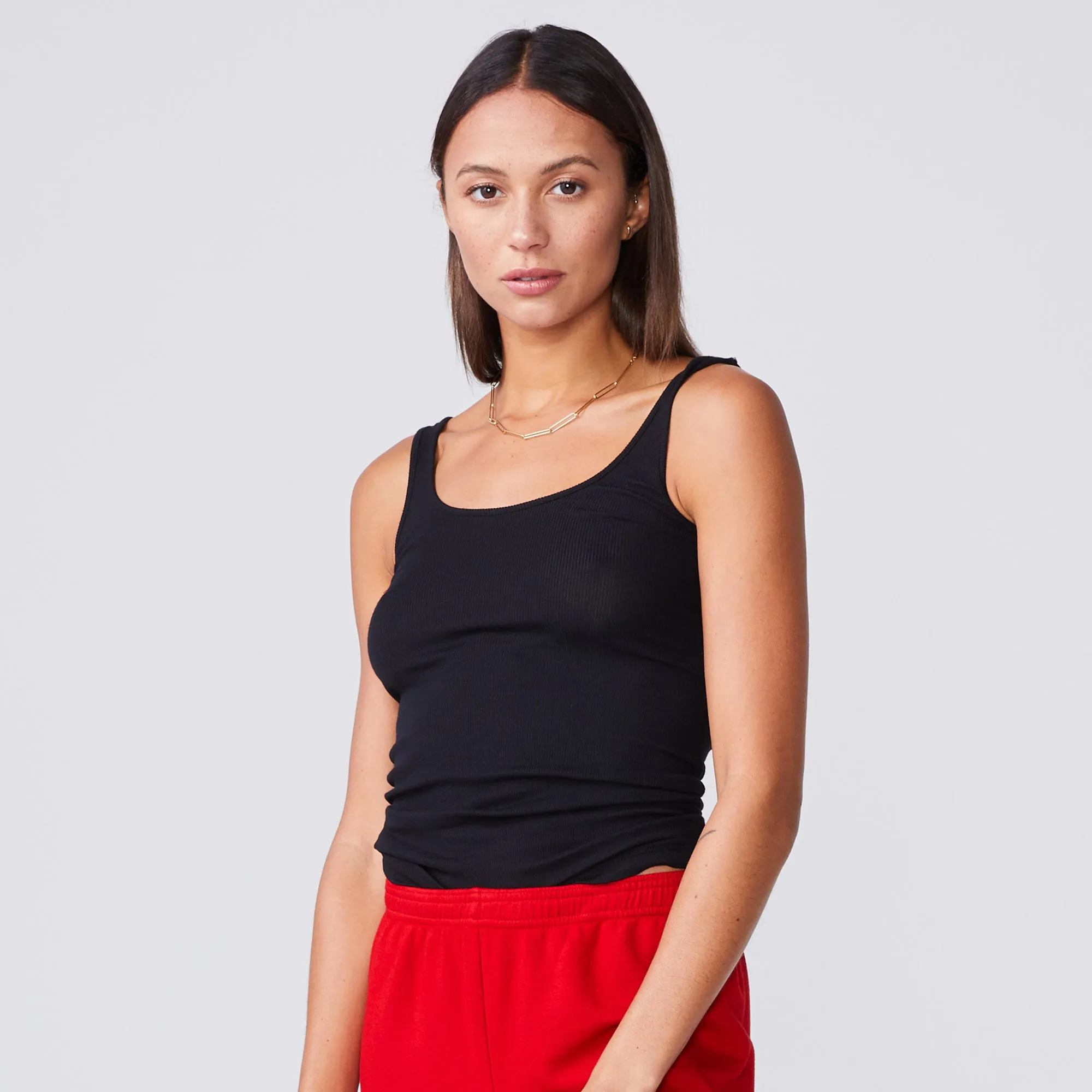 SupimaFine Rib Scoop Neck Tank sold by Monrow product image thumbnail 3
