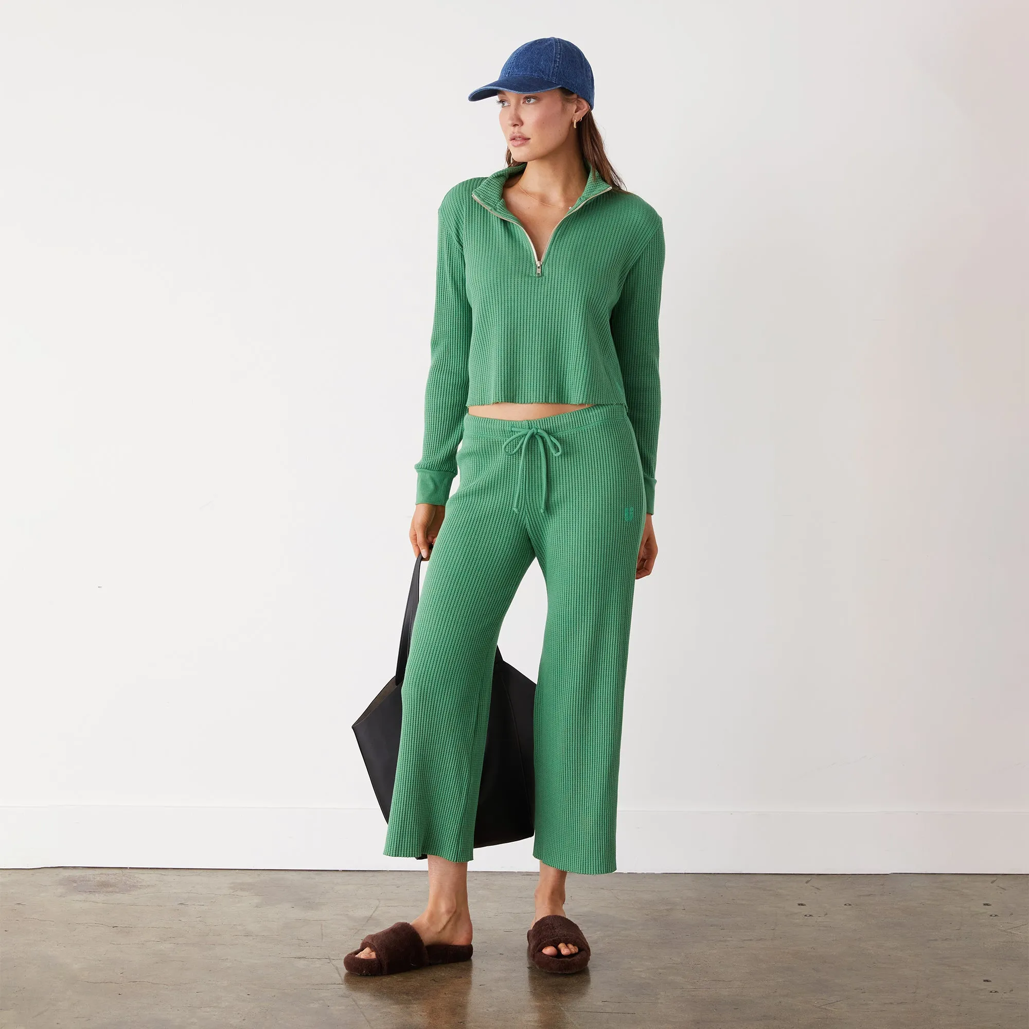 Waffle Half Zip Sweatshirt sold by Monrow product image thumbnail 2