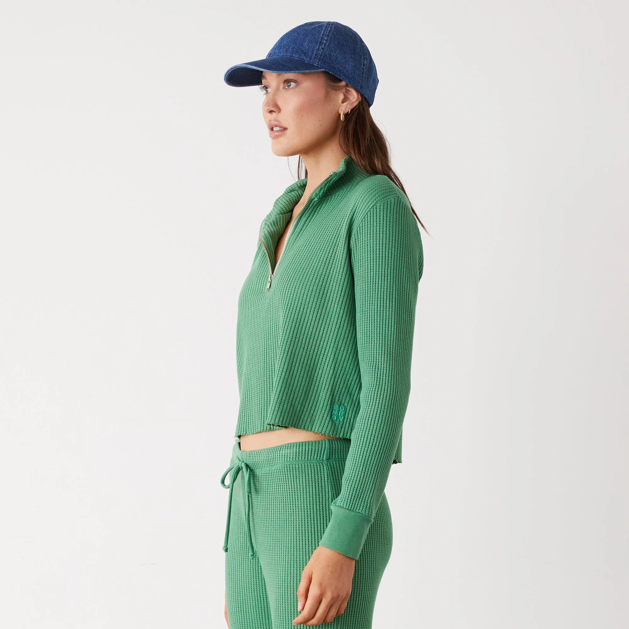 Waffle Half Zip Sweatshirt sold by Monrow product image thumbnail 3