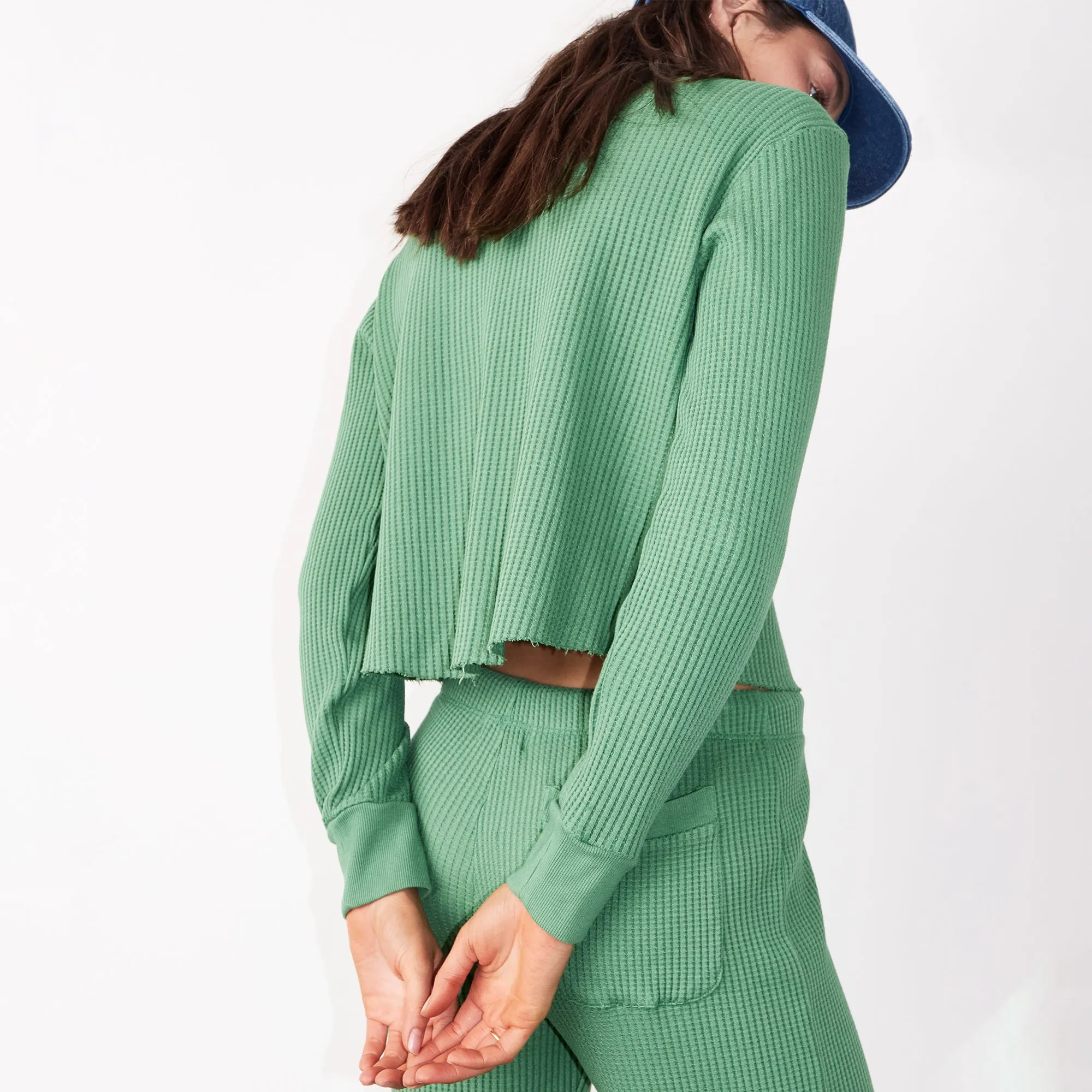 Waffle Half Zip Sweatshirt sold by Monrow product image thumbnail 4