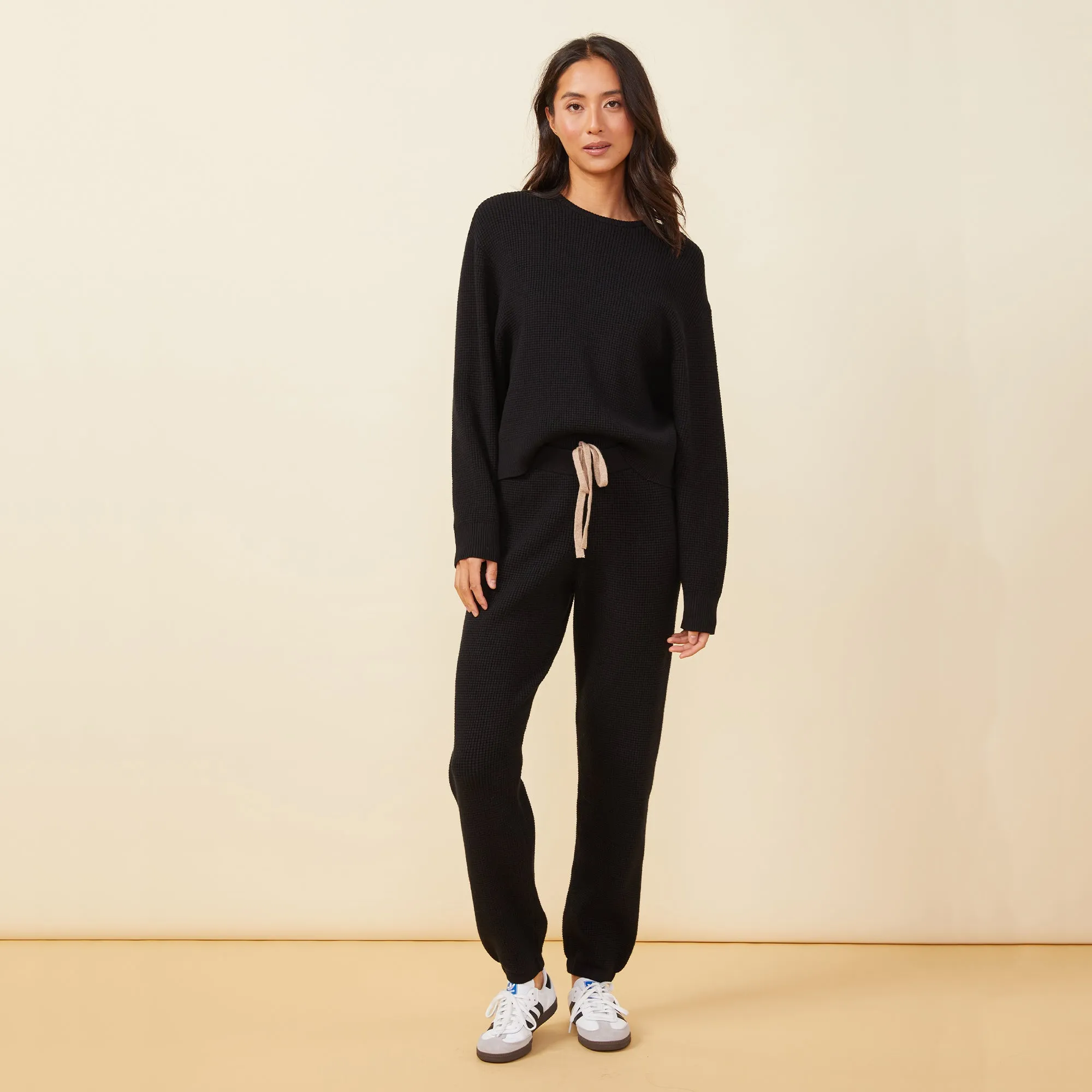 Soft Knit Waffle Crew Neck Sweatshirt sold by Monrow product image thumbnail 2