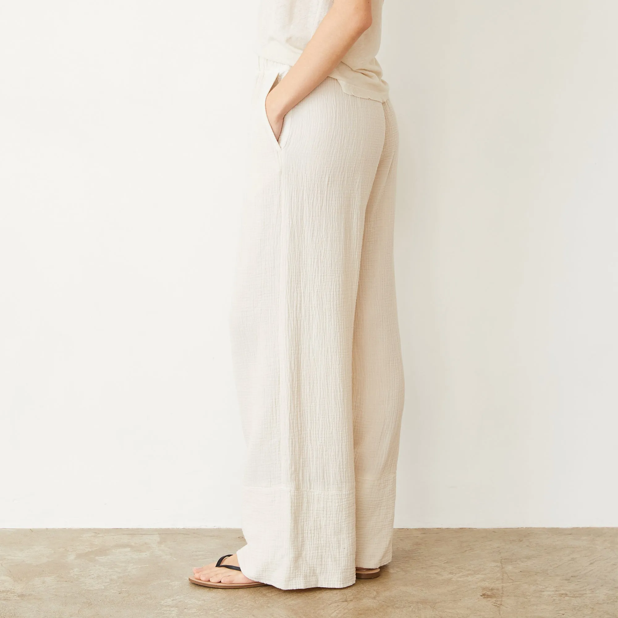Gauze Wide Leg Pant sold by Monrow product image thumbnail 3