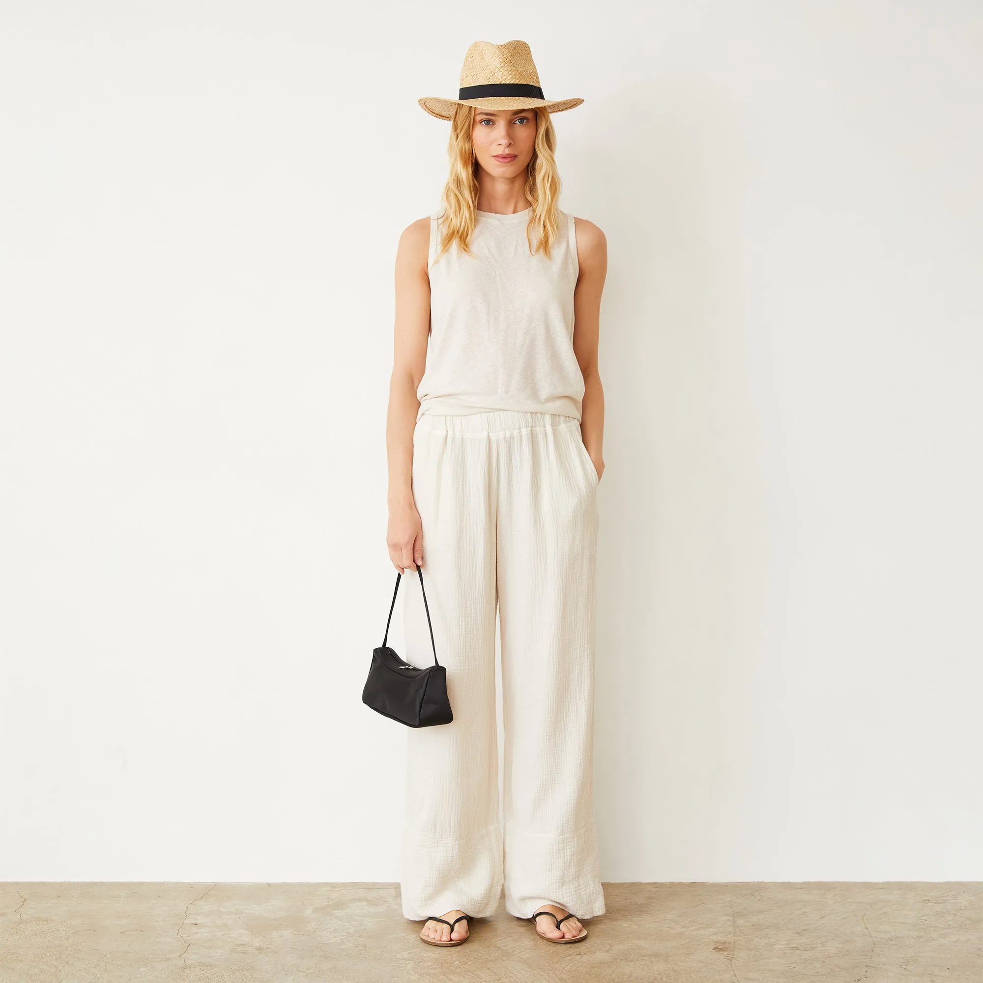 Gauze Wide Leg Pant sold by Monrow product image thumbnail 2