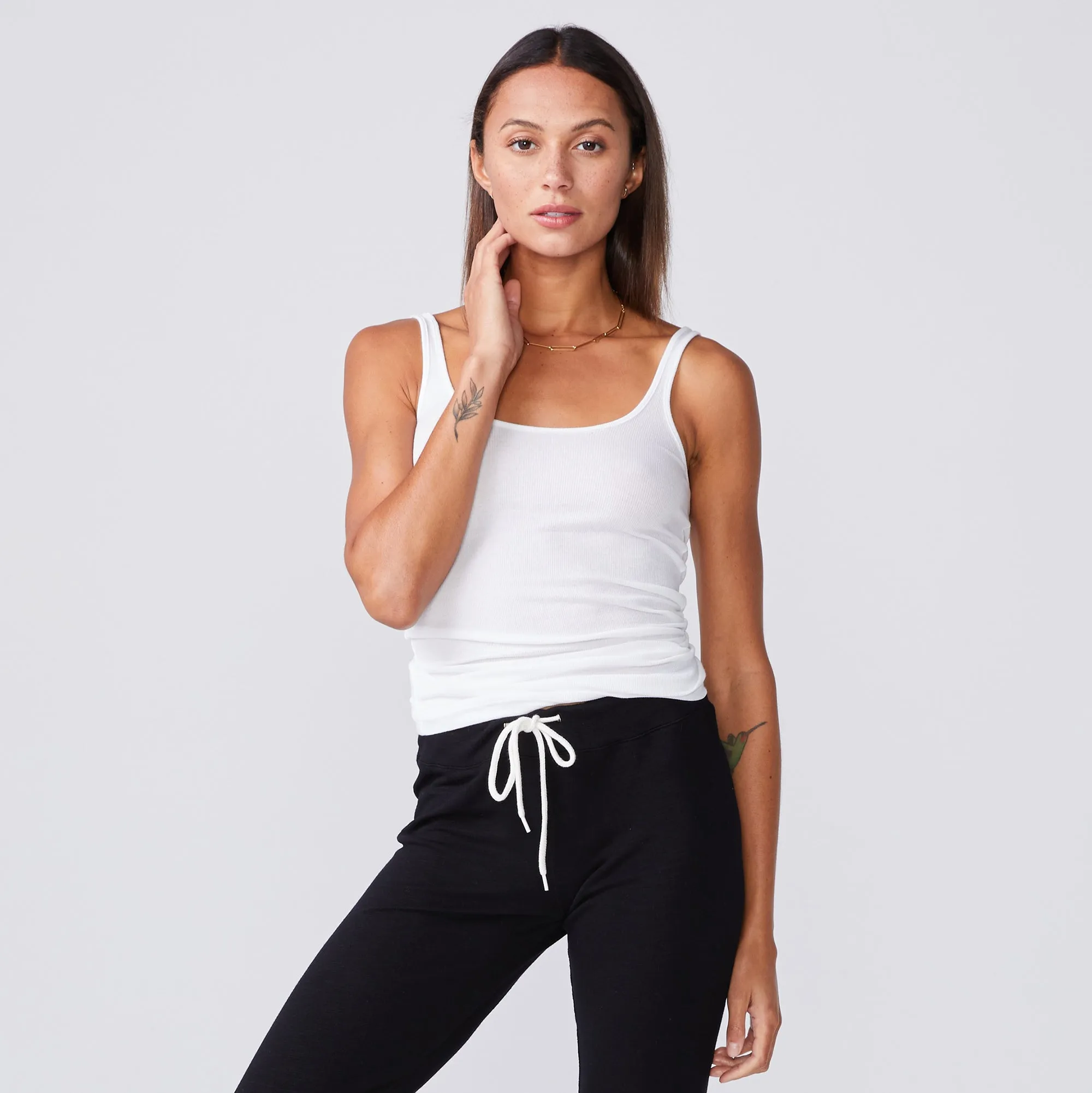 Supimafine Rib Scoop Neck Tank sold by Monrow